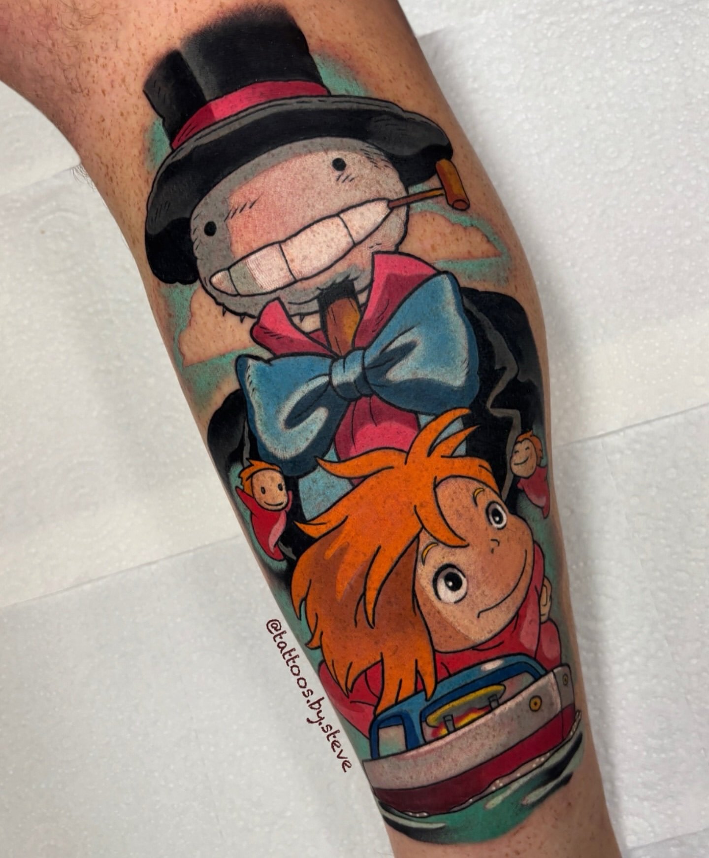 @tattoos.by.steve Turnip Head and Ponyo! 
Looking forward to adding more to this Studio Ghibli project.
.
.
.
.
.
#studioghibli #studioghiblitattoo #turniphead #turnipheadtattoo #ponyo #ponyotattoo #brisbane #brisbanetattoo #brisbanetattooartist #bri