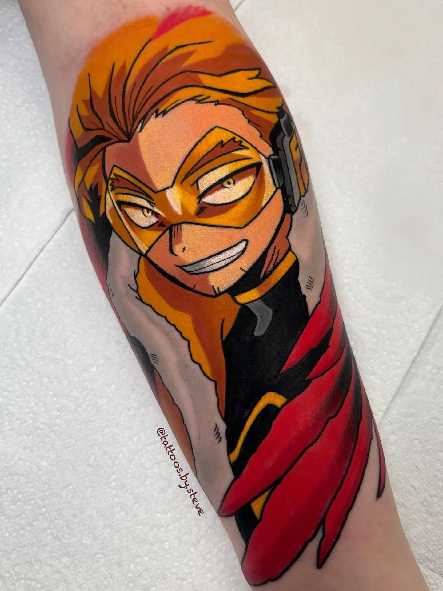 @tattoos.by.steve Hawks! From My Hero Academia.
I had a heap of fun creating this piece and was really happy with end result.
Made @fable.tattoo 
.
.
.
.
.
#hawks #hawkstattoo #mha #mhatattoo #myheroacademia #myheroacademiatattoo #brisbane #brisbanea
