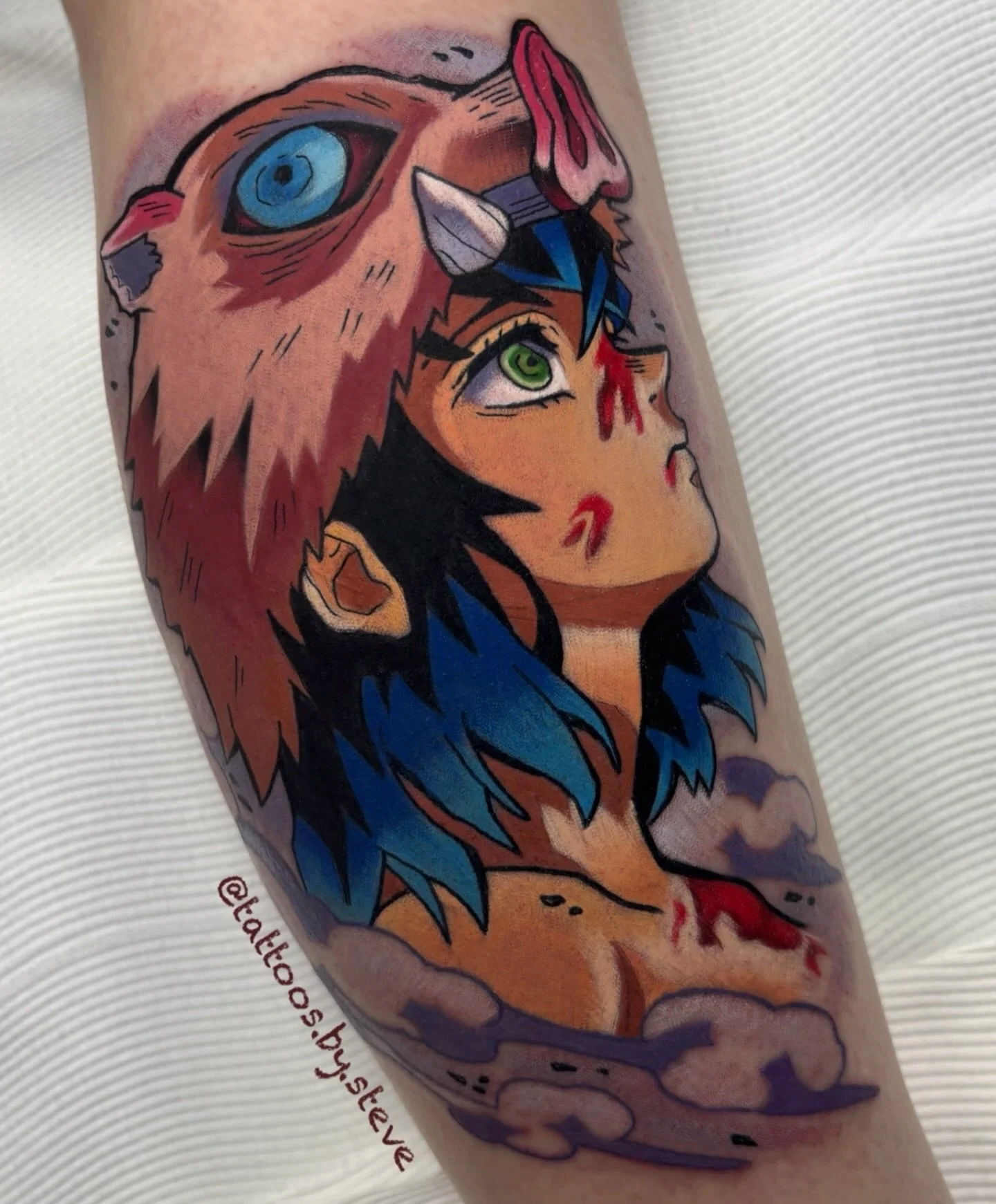 @tattoos.by.steve Insosuke!
Who can&rsquo;t wait for the Infinity Castle movie? For those who have read the Manga, we know how crazy this is about to get!
.
.
.
.
.
#demonslayer #demonslayertattoo #inosuke #inosuketattoo #brisbane #brisbanetattoo #br