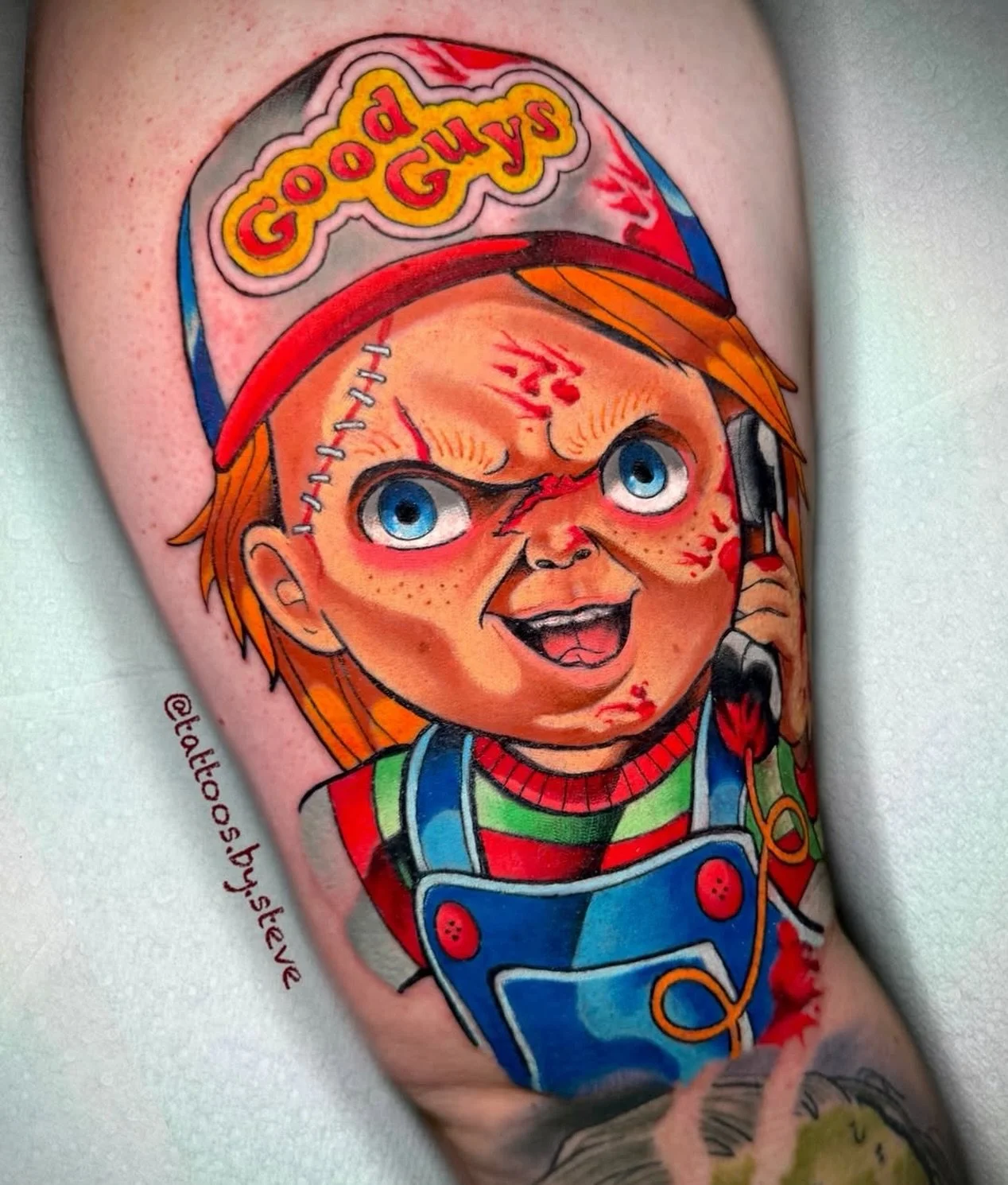 @tattoos.by.steve Chucky! Everyone&rsquo;s favourite Good Guy

📍@fable.tattoo | West End, Brisbane + regular travel dates
🕑Availability: April onwards
📩Bookings: DM @tattoos.by.steve directly

#chucky #chuckytattoo #horror #horrortattoo #fabletatt