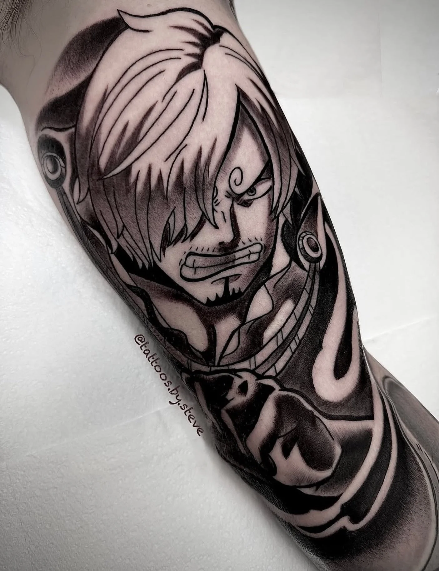 Sanji! By @tattoos.by.steve 

✍️ DM @tattoos.by.steve for all appointments
📍West End // Brisbane

#onepiece #sanji #onepiecetattoo #sanjitattoo #fabletattoo