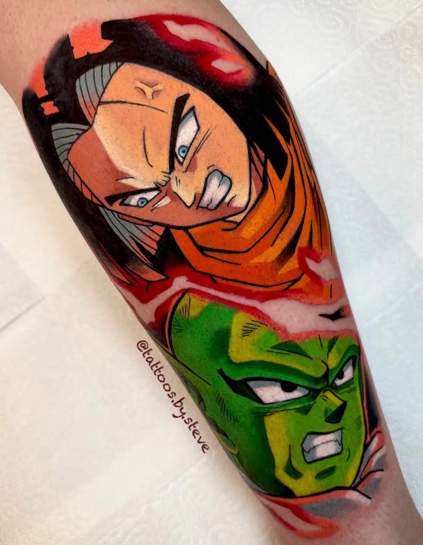 @tattoos.by.steve Android 17 vs Piccolo, just one of the best fights and in DBZ ‼️

📍West End // Brisbane
📩 For bookings: DM @tattoos.by.steve 

#brisbanetattooartist #animetattoo #brisbaneanimetattoo #dragonballztattoo #fabletattoo