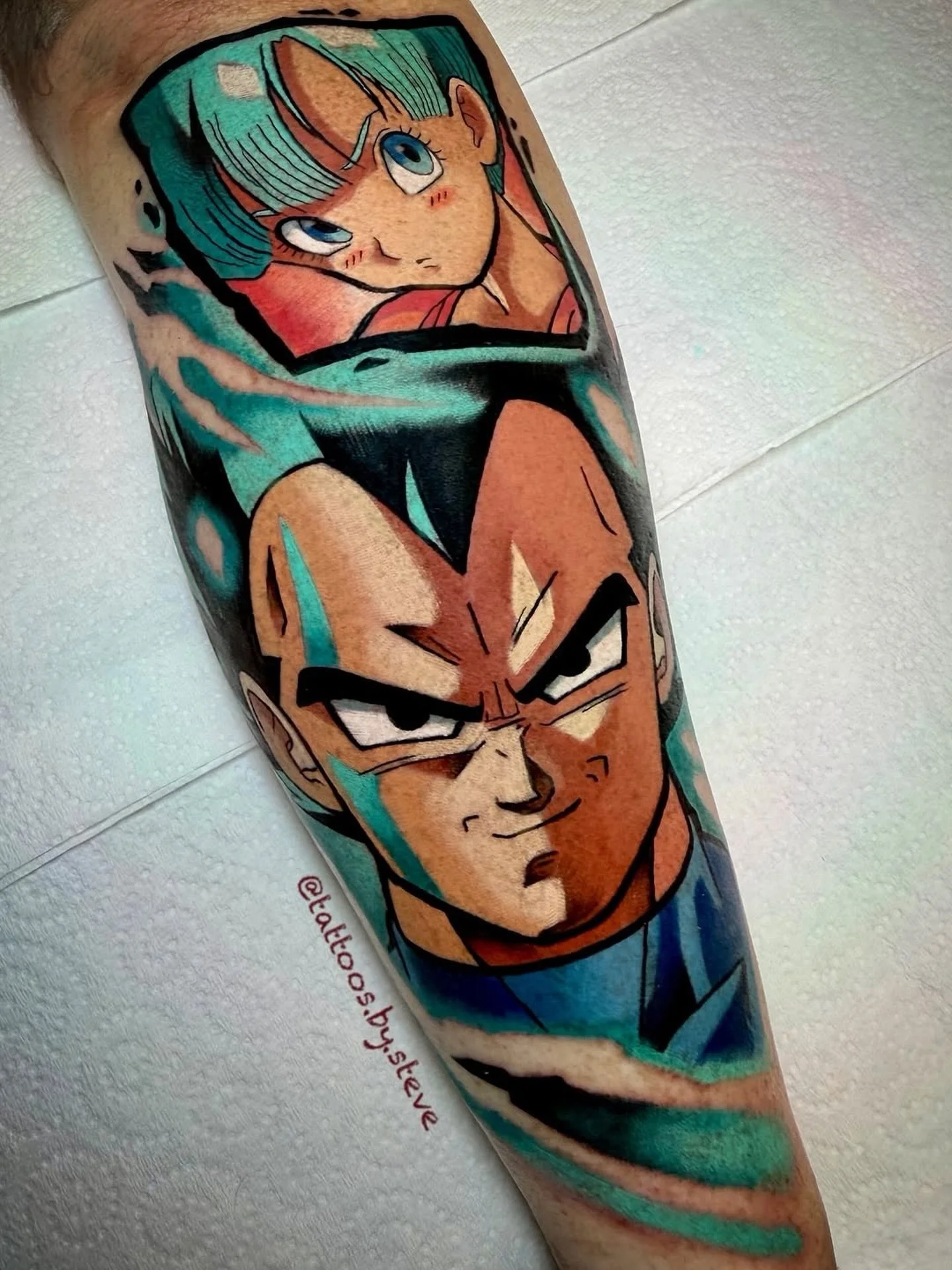 @tattoos.by.steve Vegeta and Bulma!
-
Always more than happy to tattoo all things Dragonball, so shoot me those requests and let&rsquo;s make something fun.
-
Thanks for looking 🫶🏻

#brisbanetattoo #brisbaneanime #dragonballztattoo #vegetatattoo #f