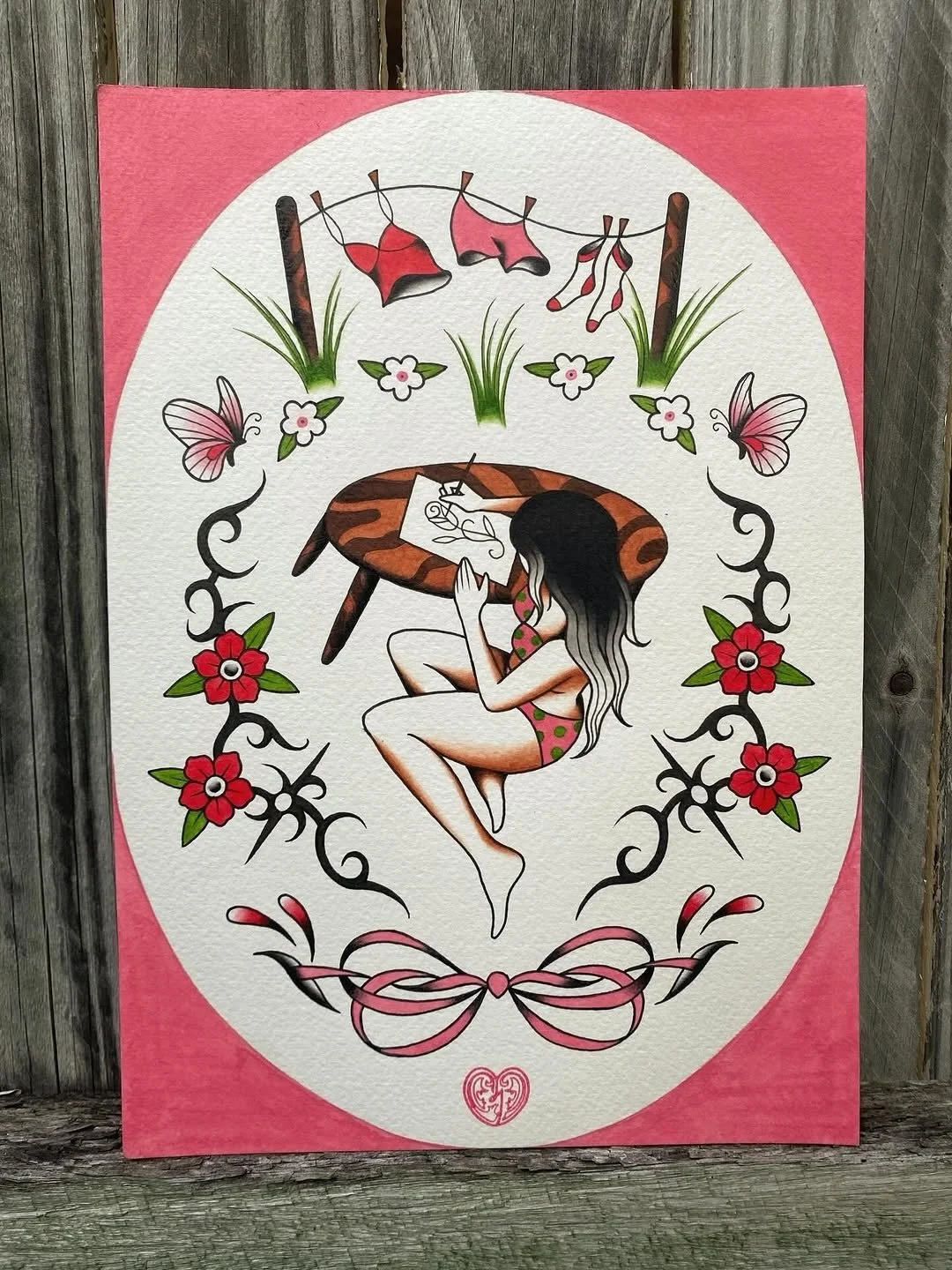 A beautiful new painting created by @daynajayde ☺️💭🌸

📍Upstairs @ 183 Boundary St, West End // Brisbane
📩 Bookings: Through @daynajayde or via contact form in our bio ✏️ 

#tattoopainting #vintagetattoo #australiantattoo #westendbrisbane #fableta