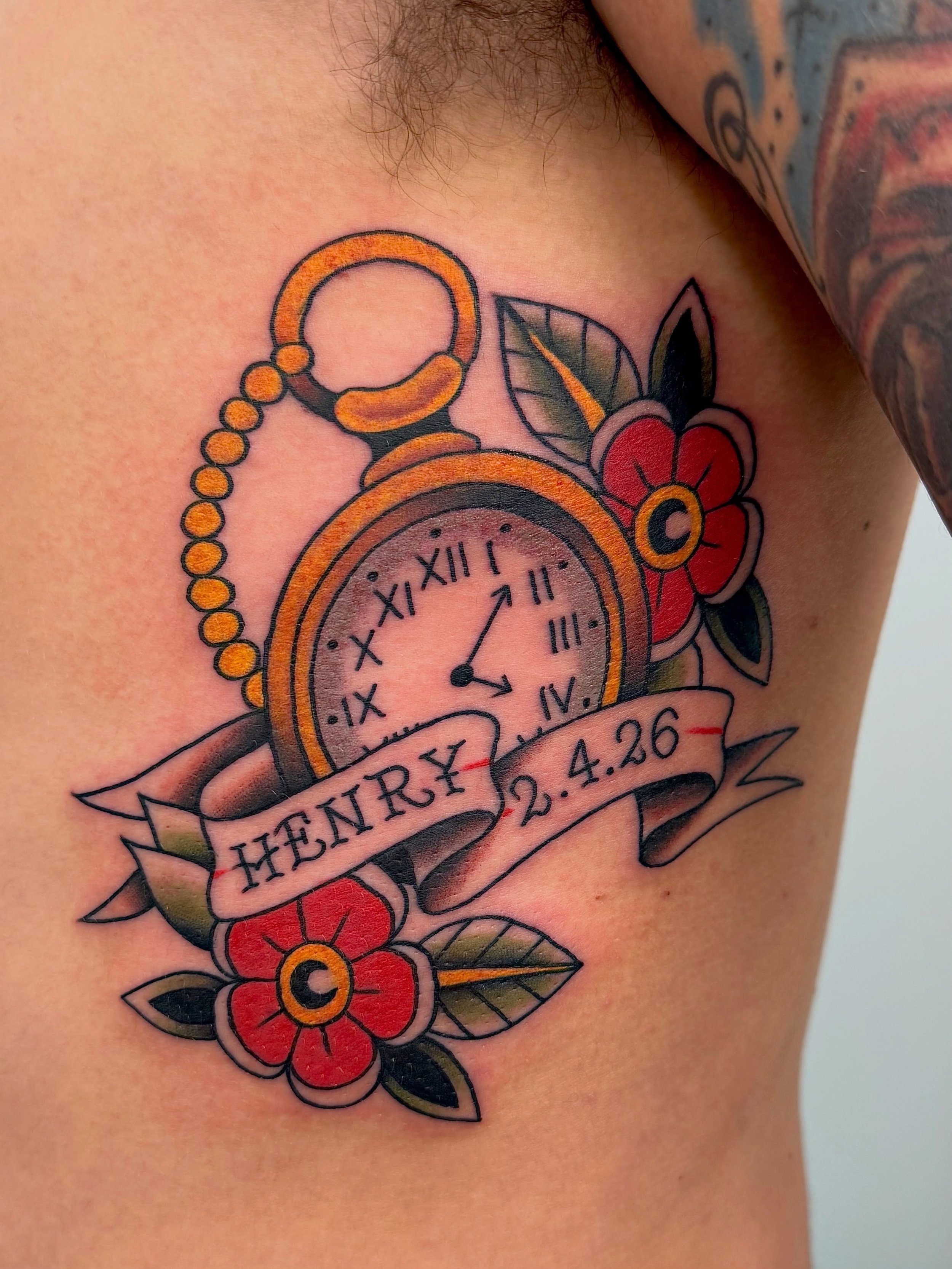 @hanalawsontattoo Blasting Tom&rsquo;s ribs with a colour piece for his son Henry ⏱️

📍Upstairs @ 183 Boundary St, West End // Brisbane
📩 Bookings: Through @hanalawsontattoo or via contact form in our bio ✏️ 

#brisbanetattoo #brisbanetattooartist 