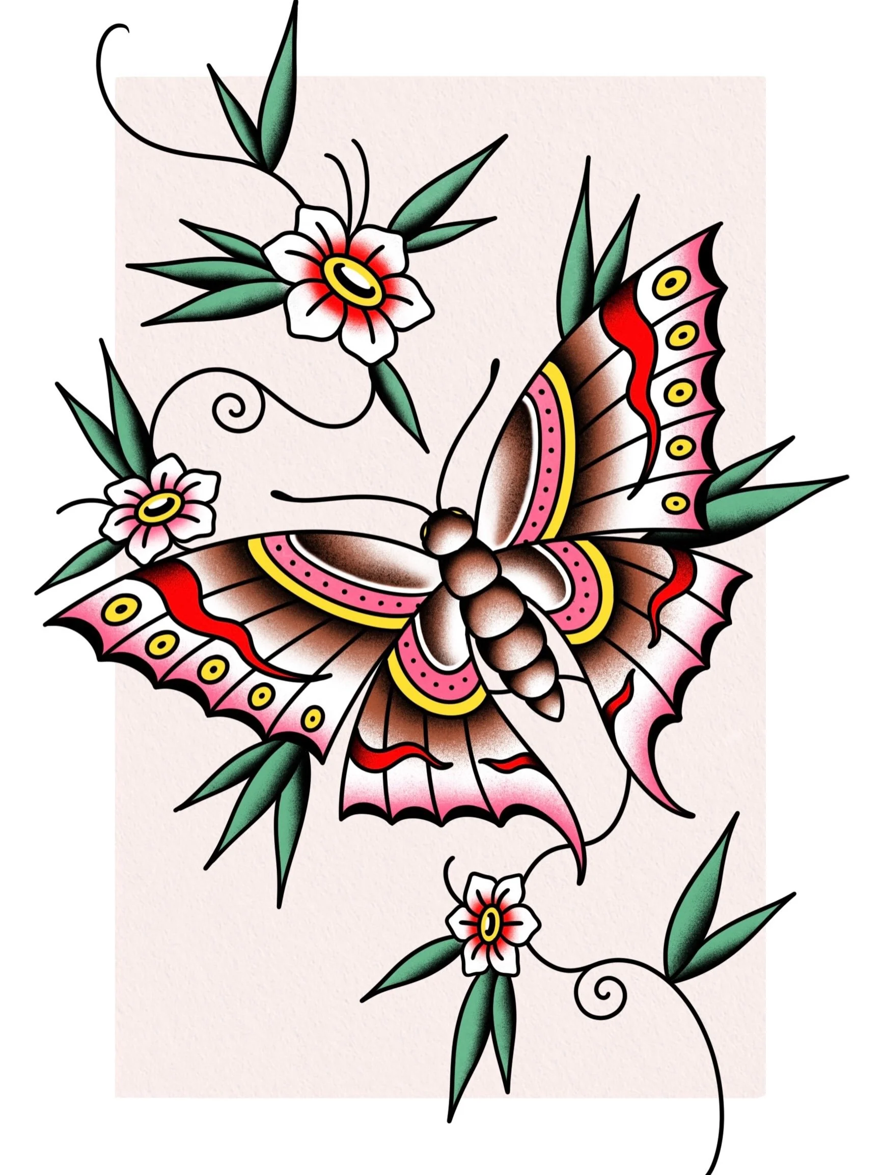 New design by @katebtattoo ready to be tattooed in either colour or black/grey, swipe to see both versions!!🌟🌸 >>