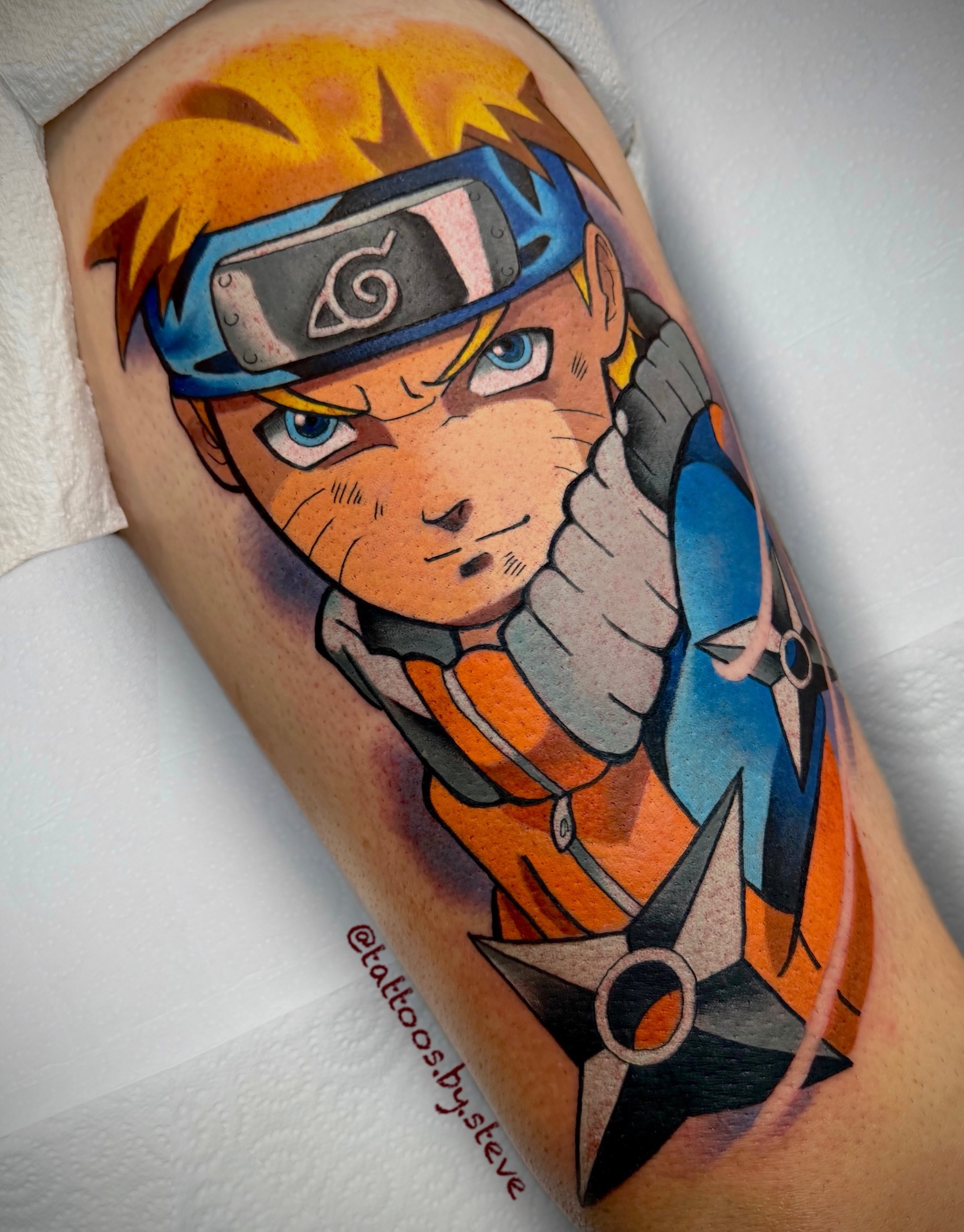 @tattoos.by.steve Naruto!
I especially love creating anything from Naruto, so let&rsquo;s make some tattoos!
- Booking July to September
- Sydney in November
-Melbourne in December

📍Upstairs @ 183 Boundary St, West End // Brisbane
📩 Bookings: DM @
