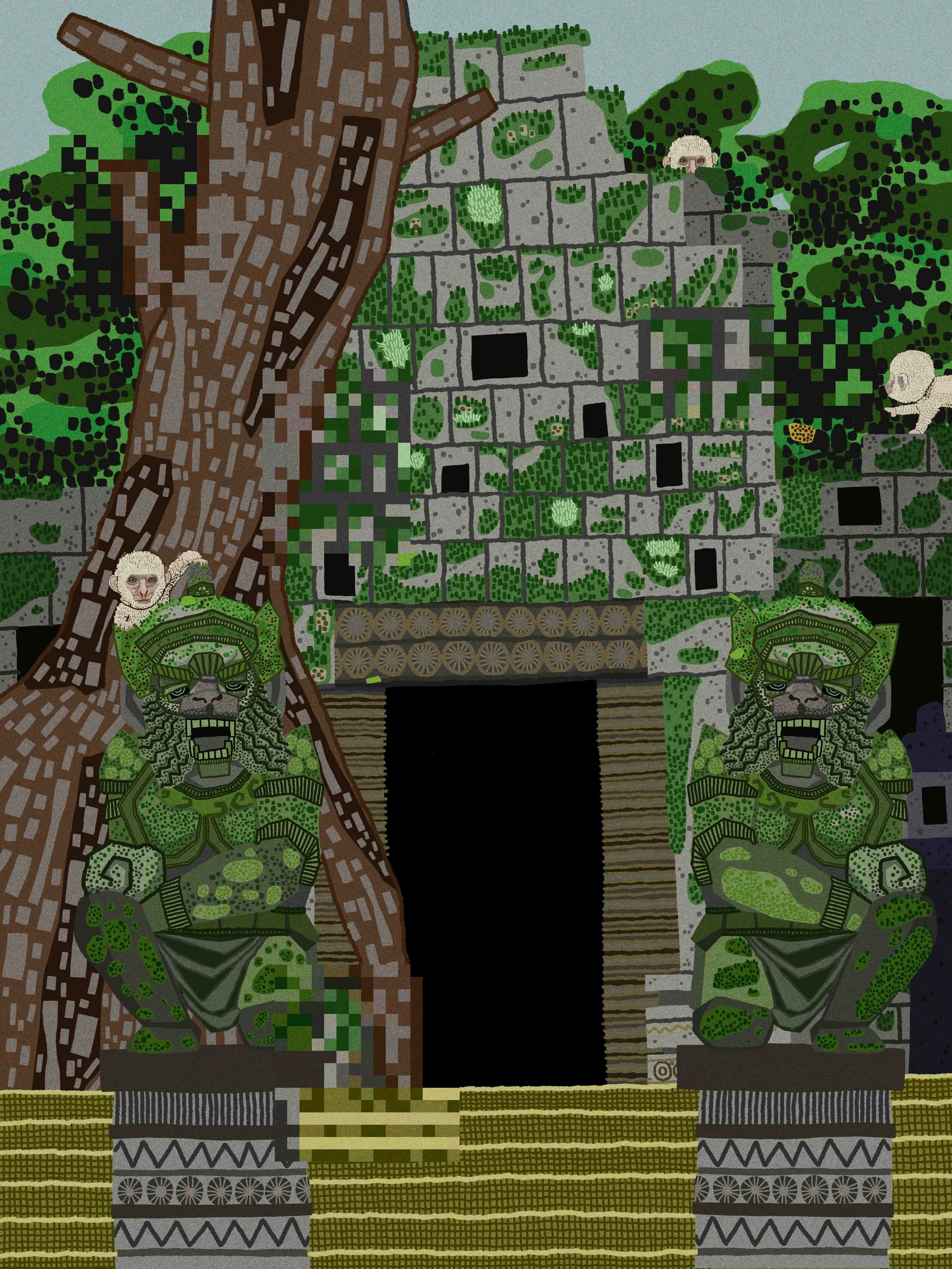 Goyong, Temple, 2023, Mixed media