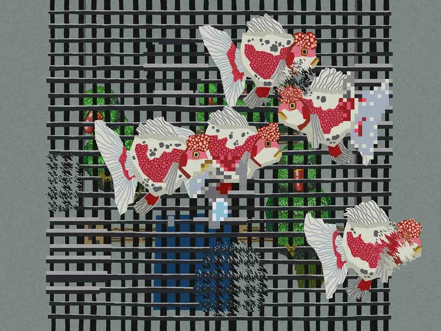 Goyong, Cage, 2023, Mixed media