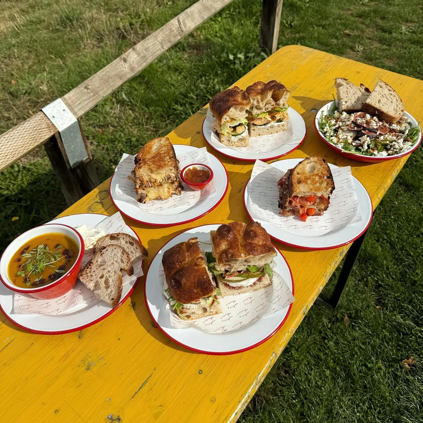LAST WEEKEND FOR OUR SEPTEMBER LUNCHES!!!! 

CORONATION CHICKEN SANDWICH
With mango chutney, lime pickle slaw, mint yoghurt, cucumber and gem lettuce

GOATS CHEESE SANDWICH*
With fresh pear, fresh fig + dressed rocket 
Add prosciutto to this one!!!!
