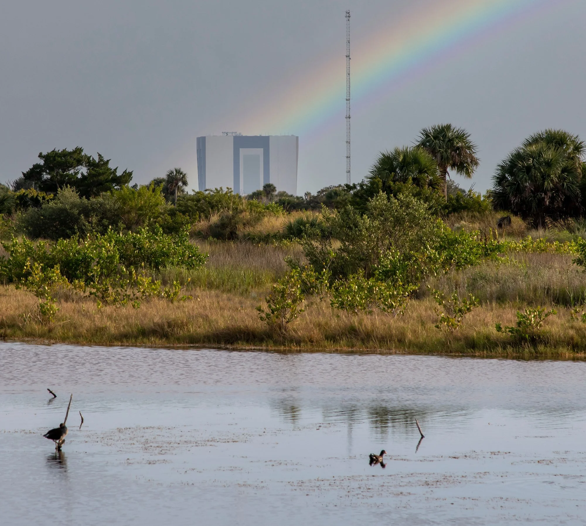 MMD_3242 · Rainbow over the Vehicle Assembly Building, Merritt Island, Florida