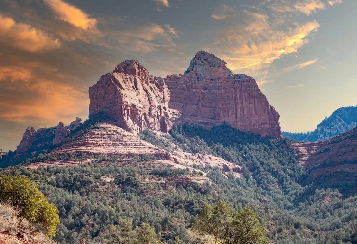MMD_4240 · Red rock butte at golden hour, Sedona, Arizona