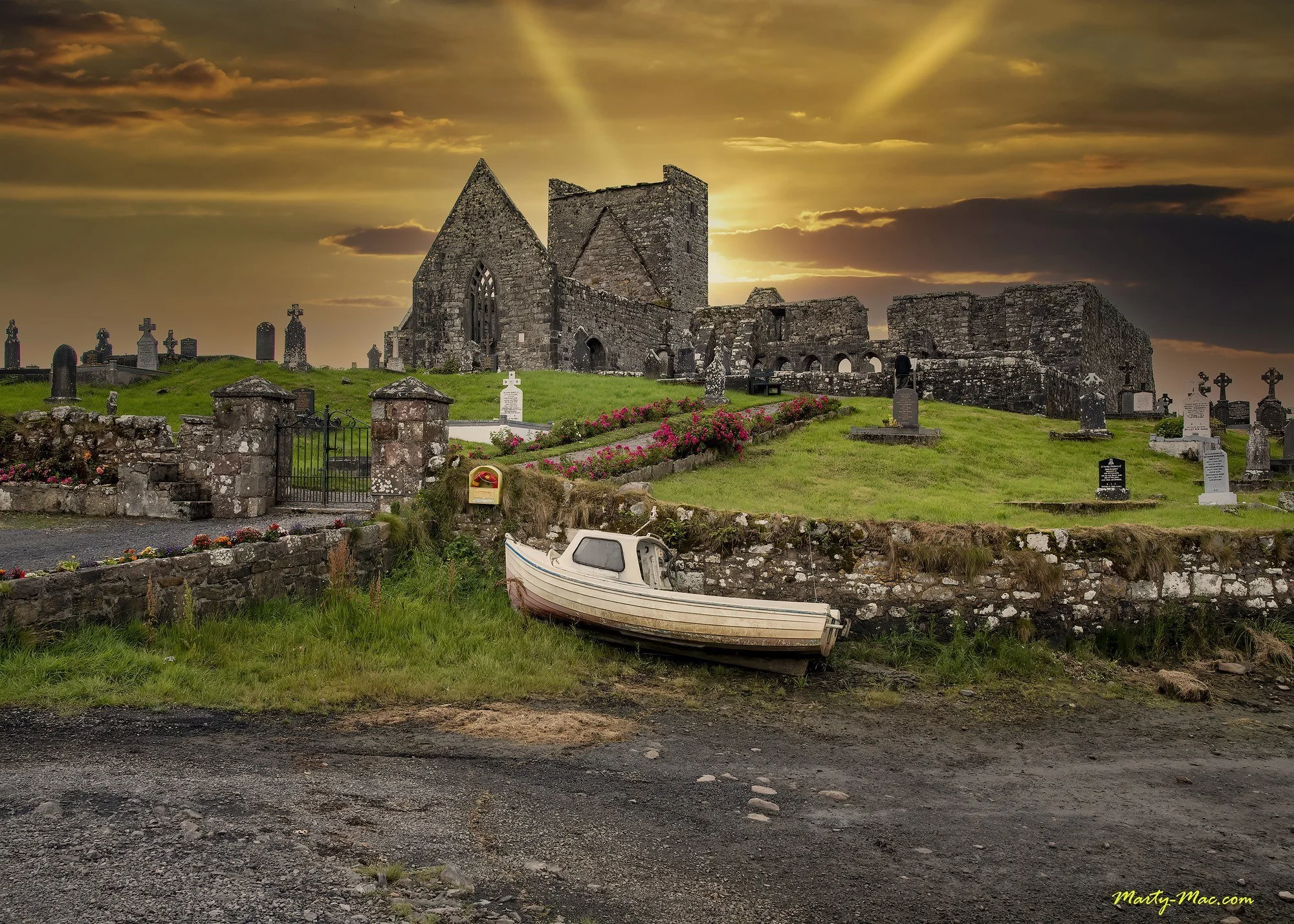 MMD_7598 · Abbey at evening, Burrishoole Abbey, Co. Mayo