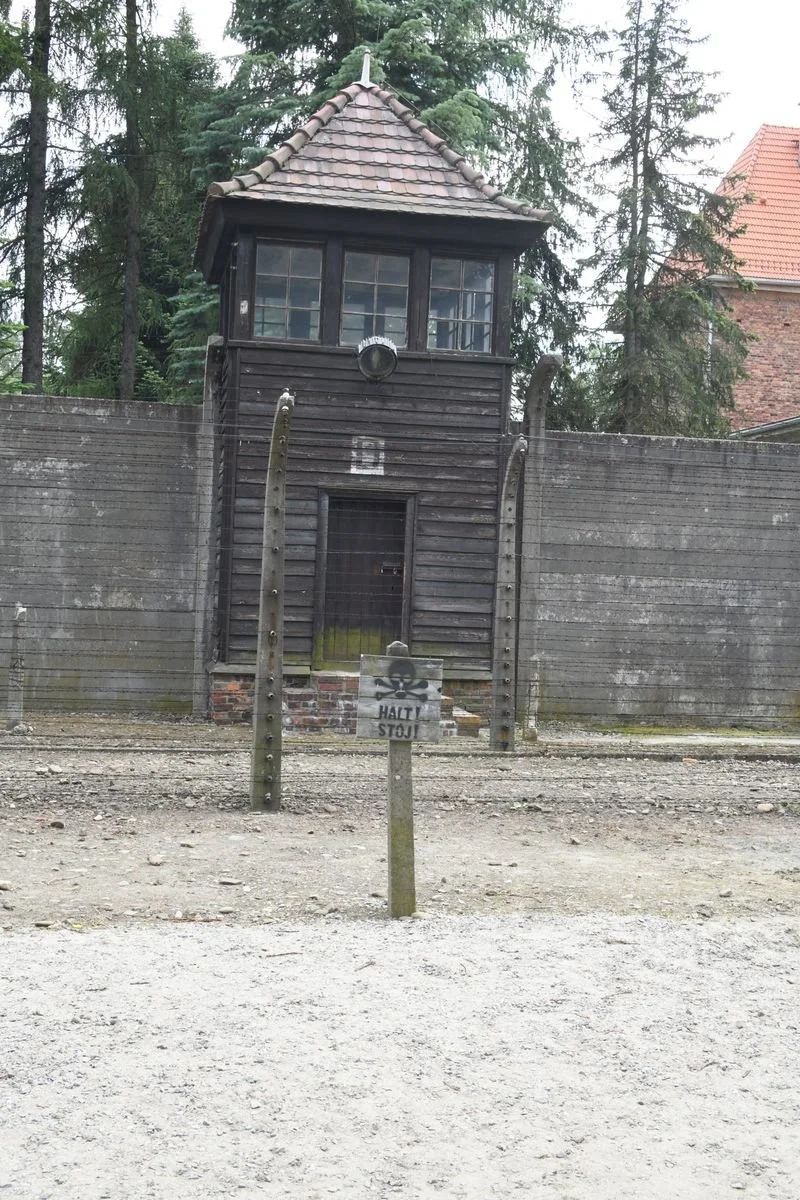 MAC_5523 · Watchtower and camp wall, Auschwitz I, Poland