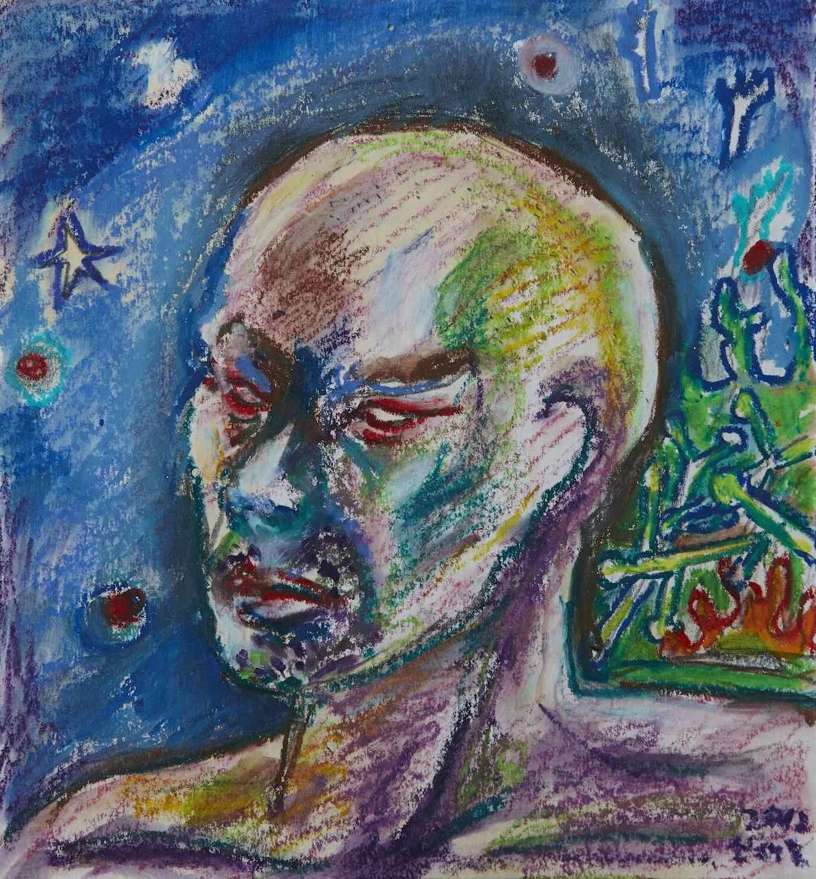 14 Determination (굳은 결심), oil pastel on paper, 19.5x18cm, 2012.jpg