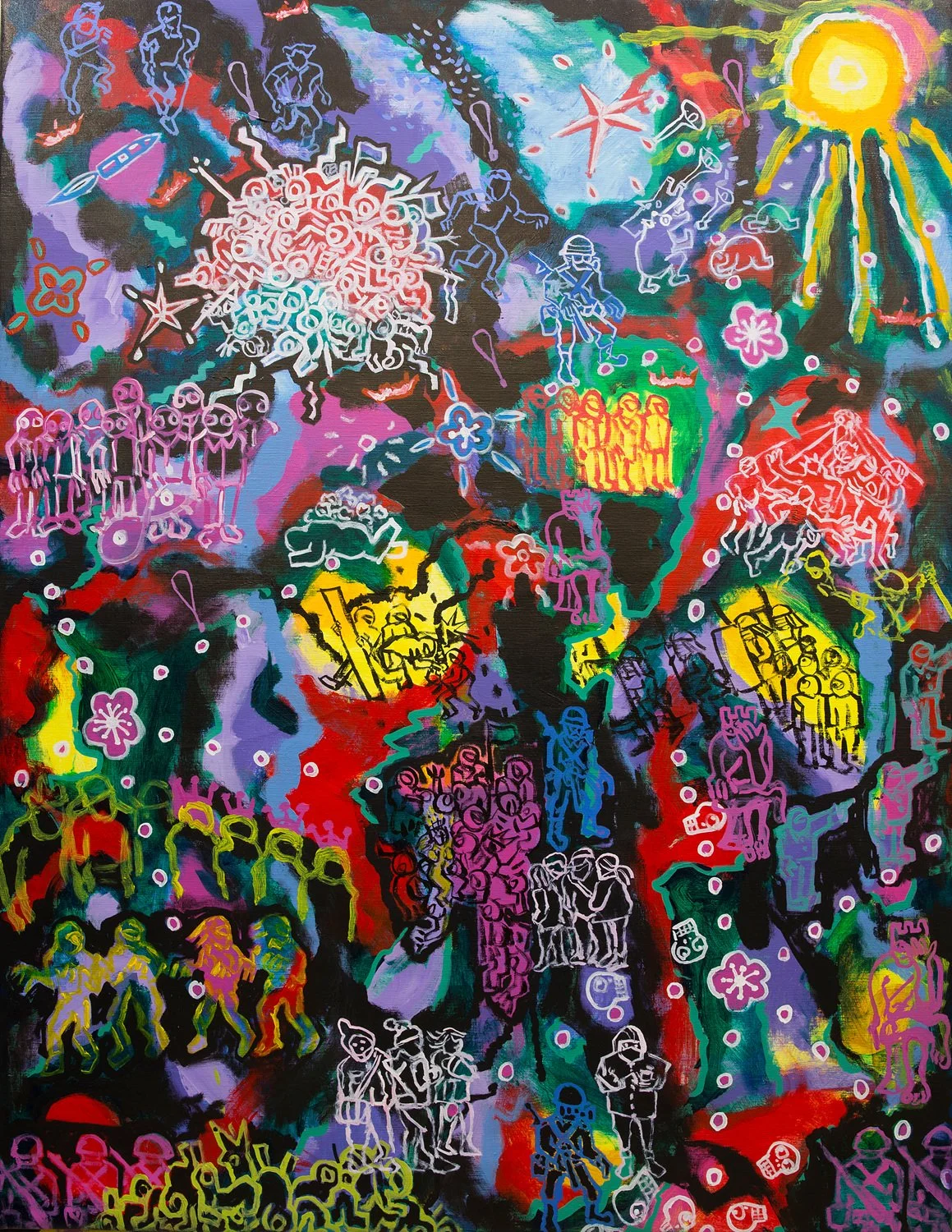 Temple Of Ten Thousand Spirits 7, acrylic on linen, 130x100cm, 2024