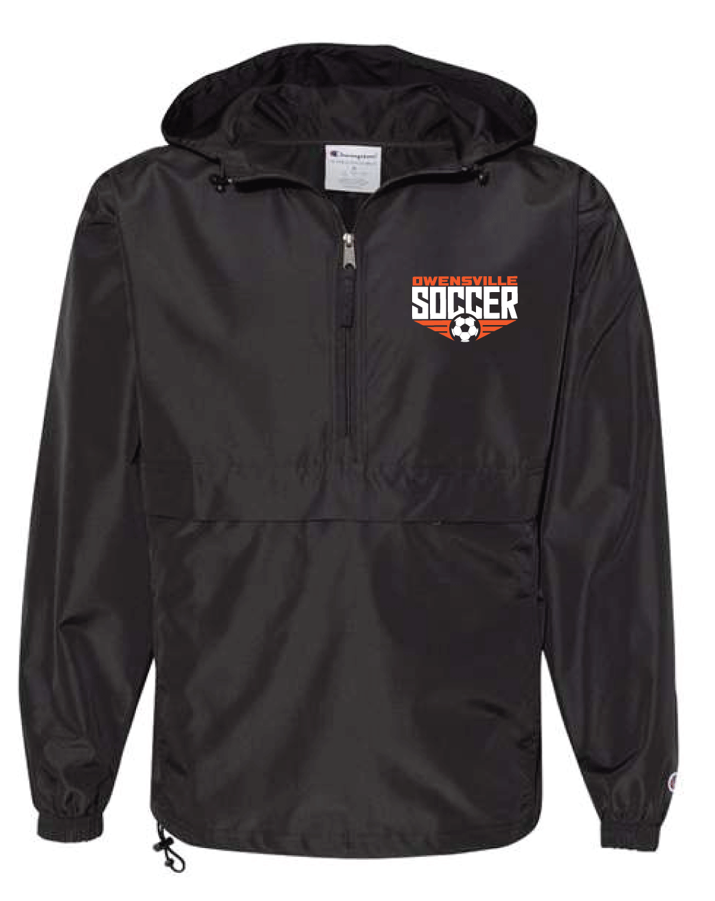 OHS Champion Unisex Packable Anorak Jacket Black