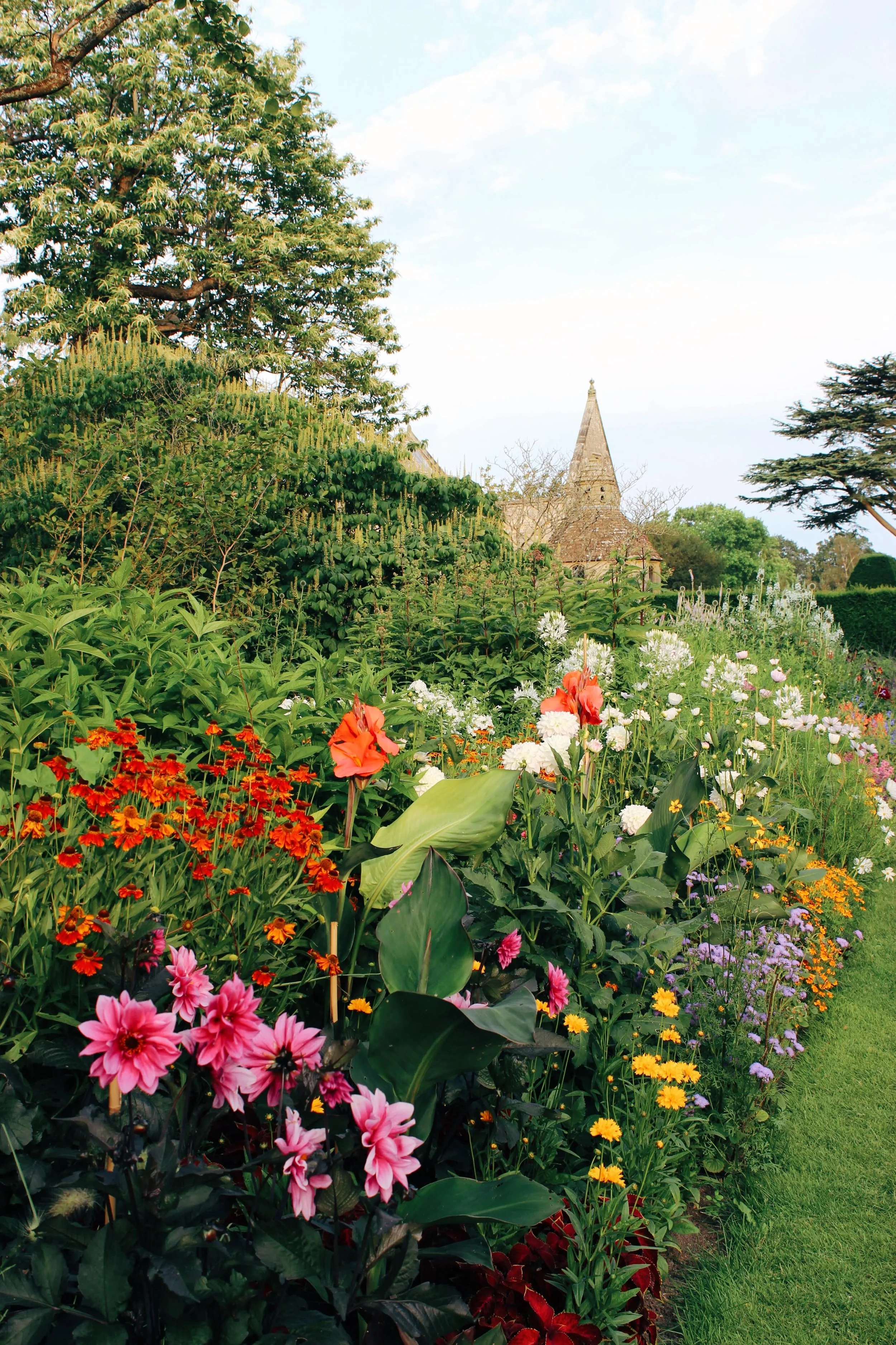 colourful garden borders at nymans national trust sussex