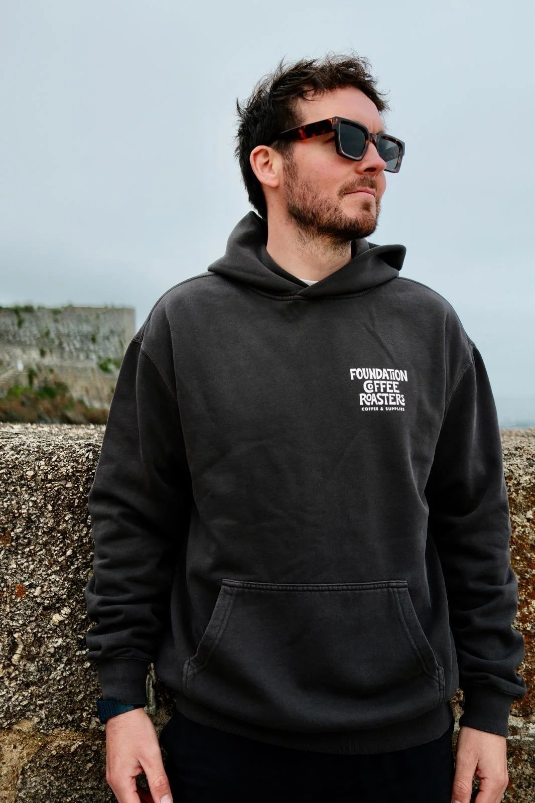 Foundation Coffee Roasters Merch St Ives Cornwall Supplies Hoody Black Unisex ASColour