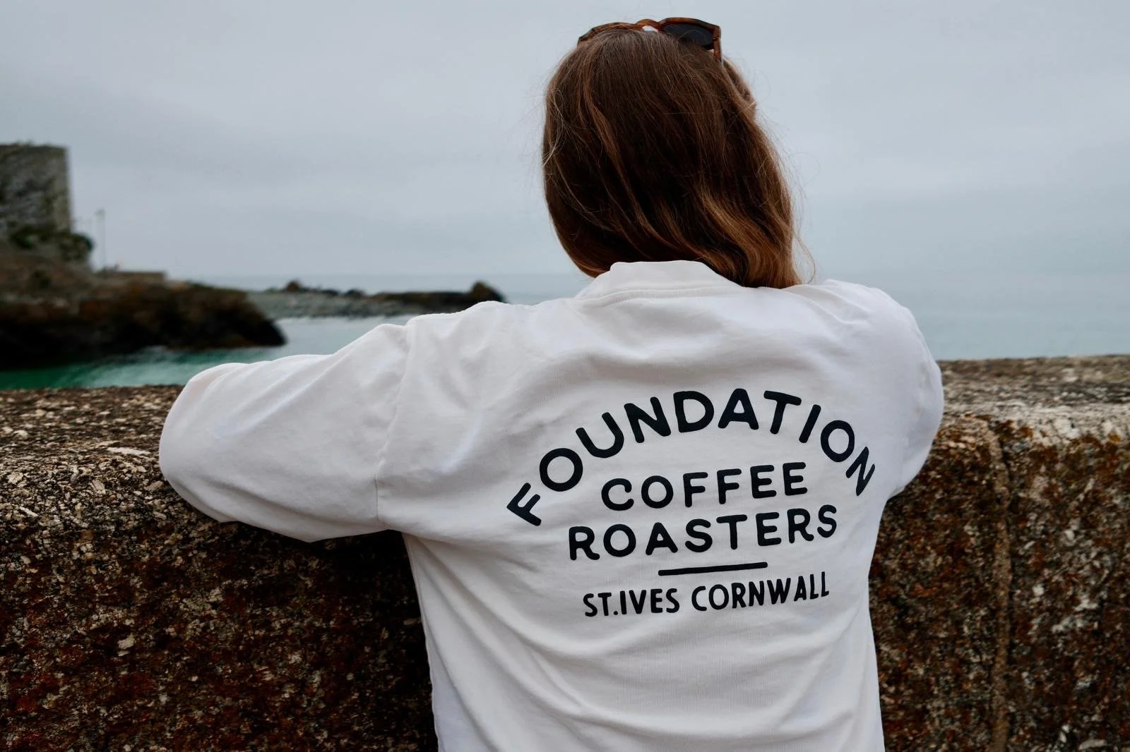 Foundation Coffee Roasters Merch St Ives Cornwall Arches Ecru Unisex Long Sleeve ASColour