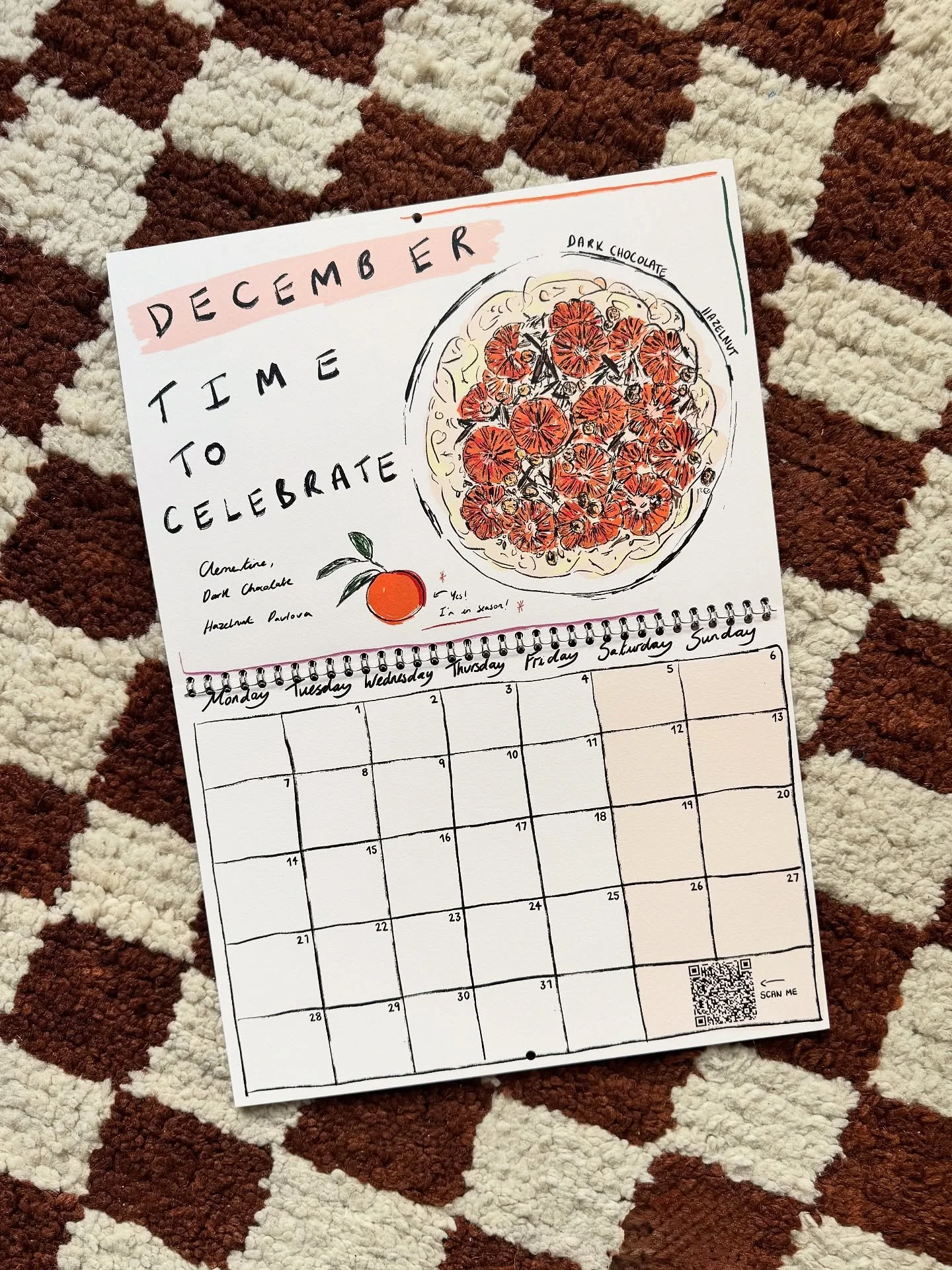Last orders for the 2026 Recipe Calendars this weekend!! ❤️❤️❤️ Sharing some pages and behind the scene illustrations including the lovely December recipe.

The idea behind the 2026 Recipe calendar is 12 seasonal recipes each with a QR inside for you