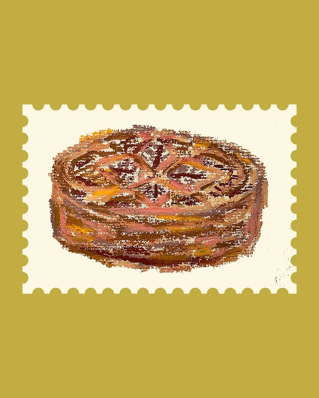 GALETTE DES ROIS ON OIL PASTELS 🫶🫶🫶

And the top places to get your hands on one before it&rsquo;s too late 💓😋🫶 Recommend by the lovely @emmahitsthespot 

@ericslondon 
@populations.bakery 
@gaya.bakery 
@aromebakerylondon 
@ariesbakehouse 
@le