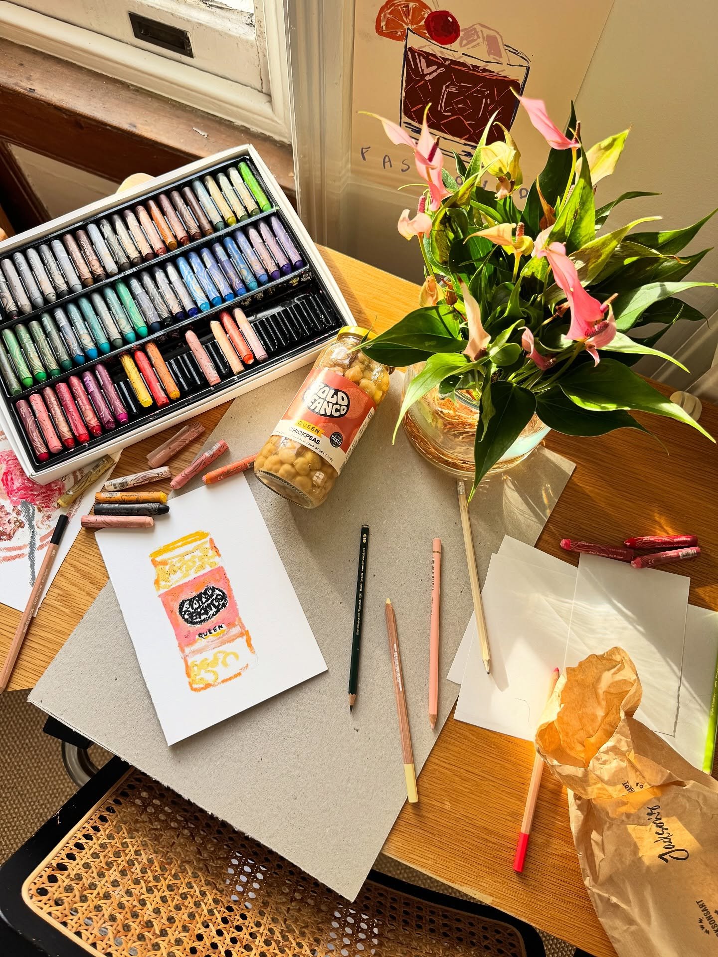 January moments that filled my cup 🫶🫶🫶
1/2. Less screen time and more oil pastel fun using my current favourite obsession for inspiration @boldbeanco 
3. Silver coupe cups!!
4. Bakery runs 
5. The most delicious scone from @quince.bakery pop up la