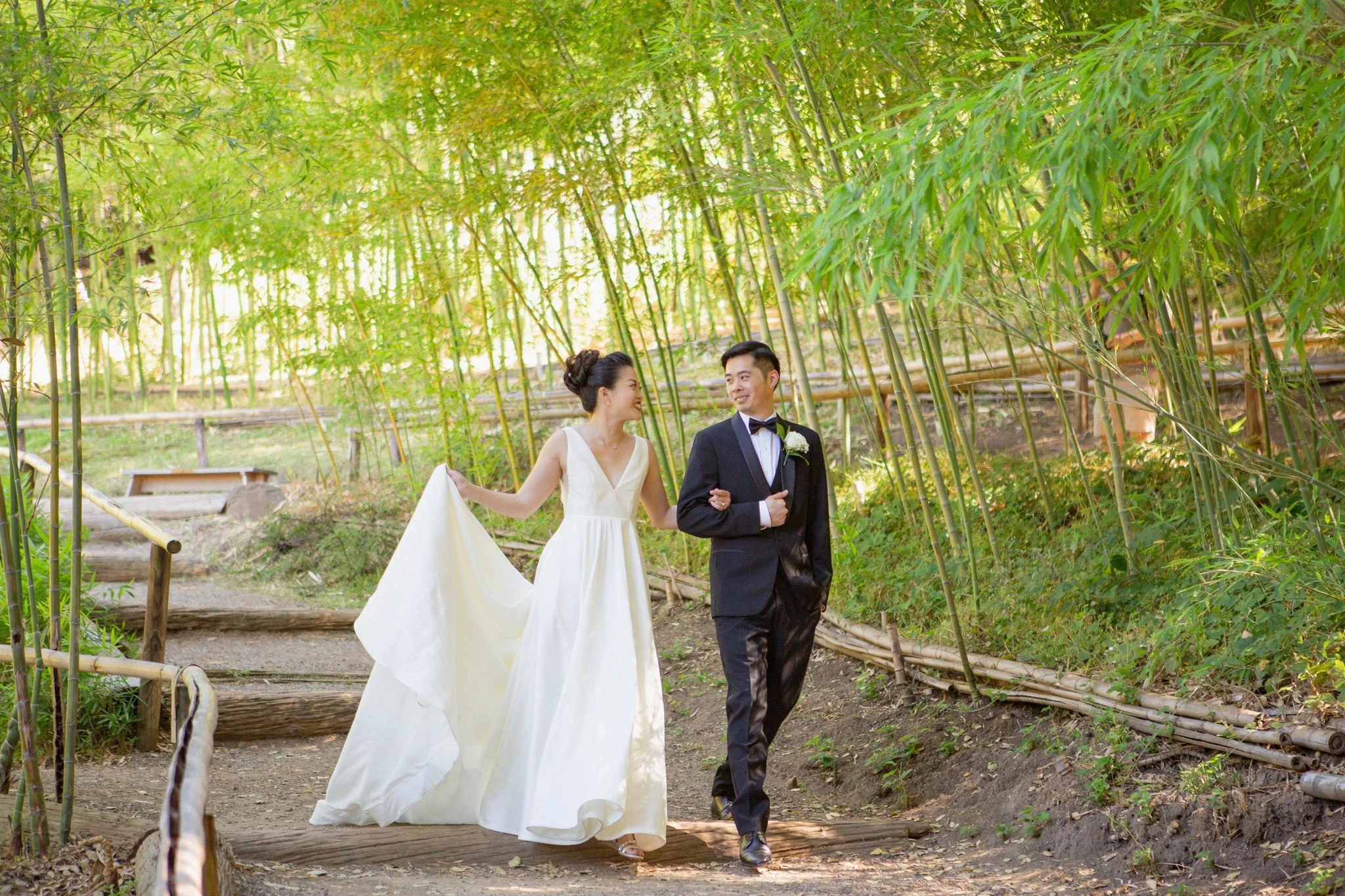 bamboo wedding photo