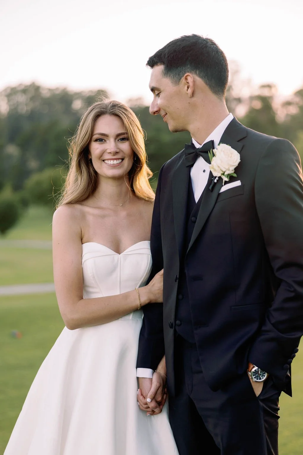 sunset couple's wedding photo