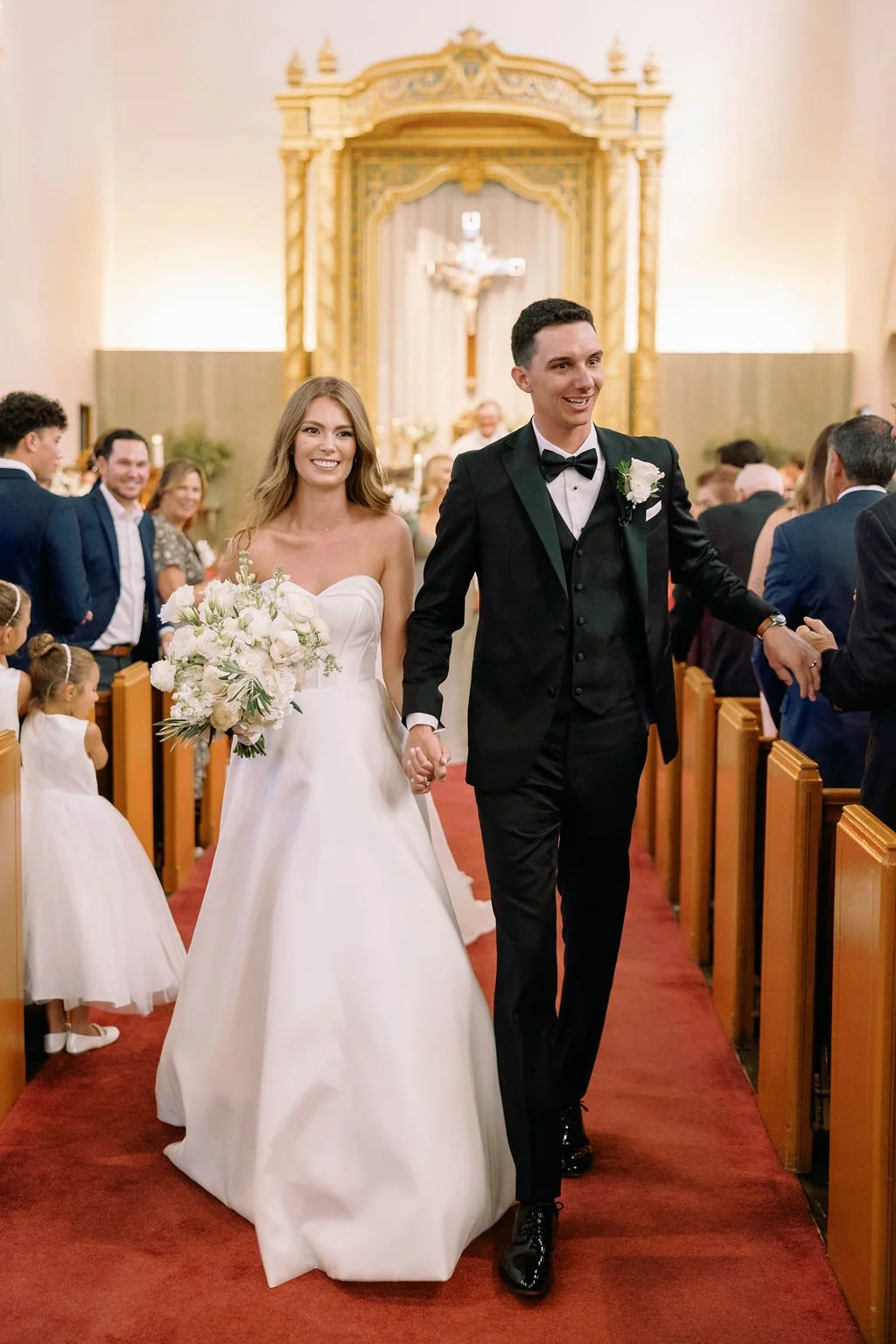 bride and groom recess