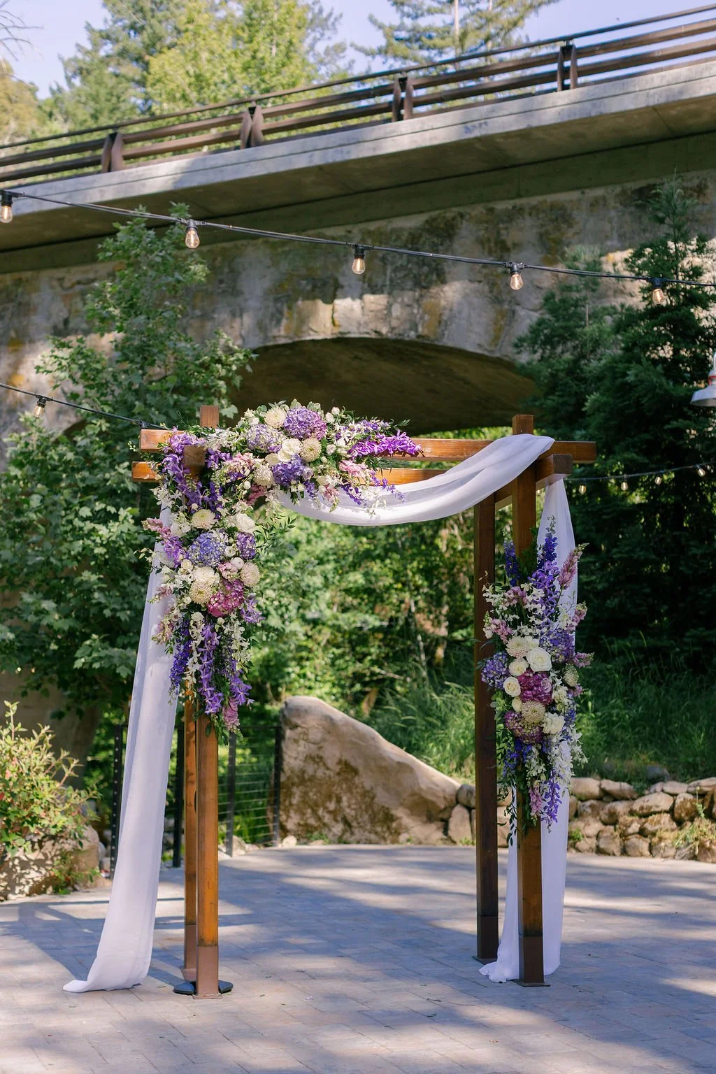 stone arch bridge wedding