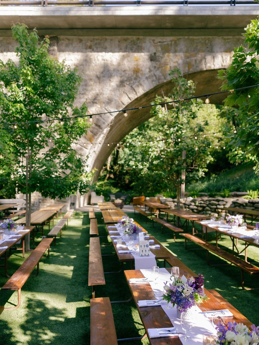 stone arch bridge wedding