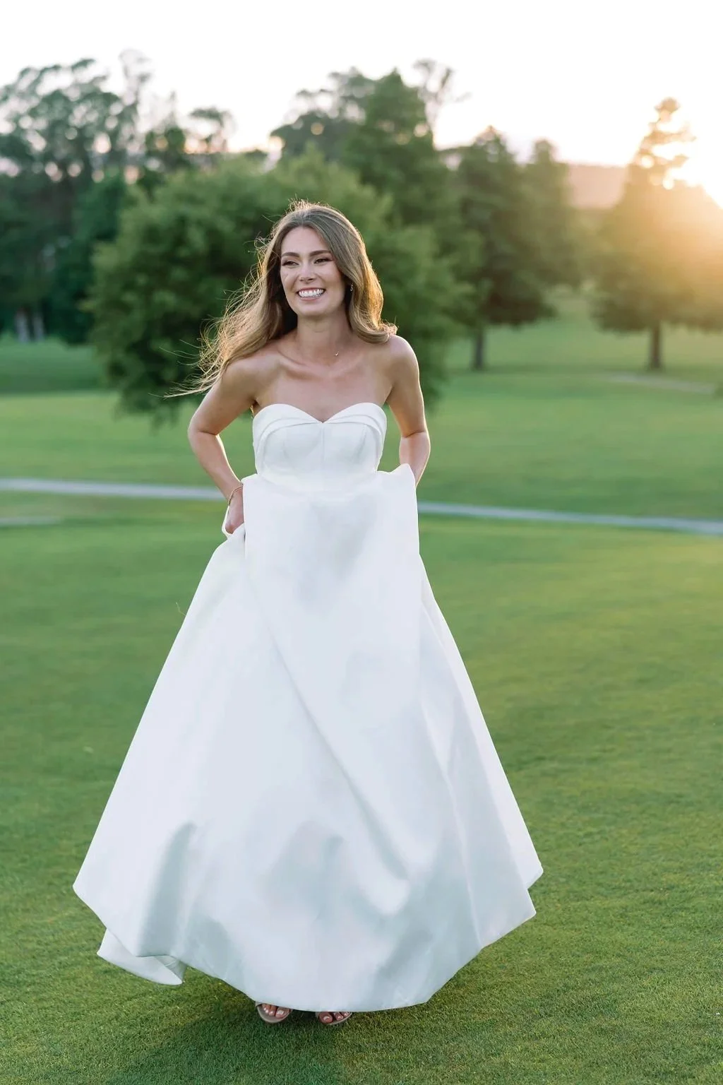 bride at sunset