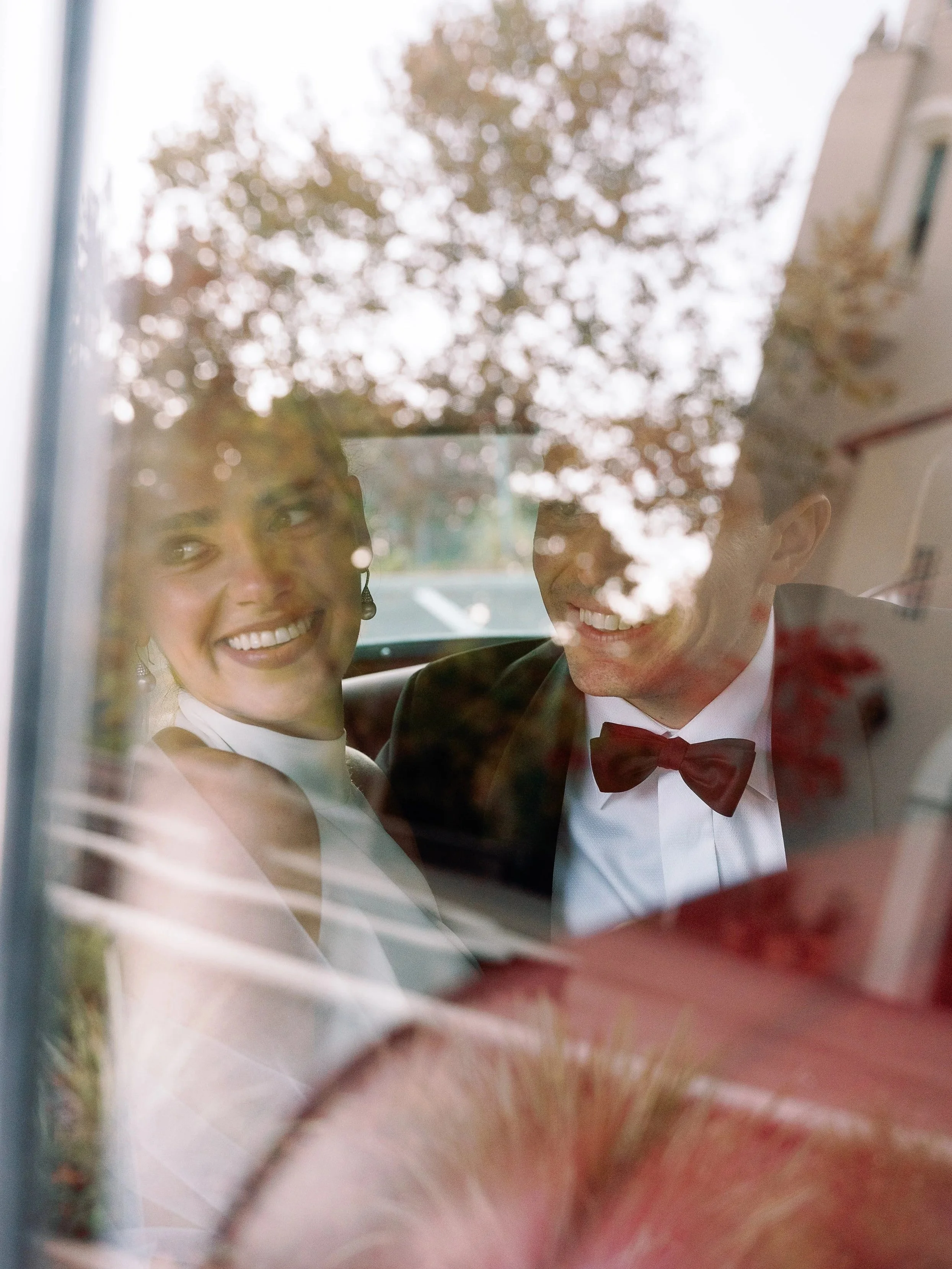 vintage car wedding