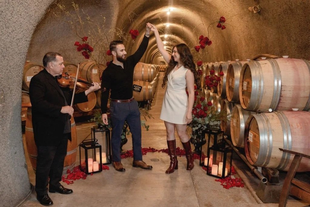 A Romantic Wine Cave Proposal at Gundlach Bundschu Winery