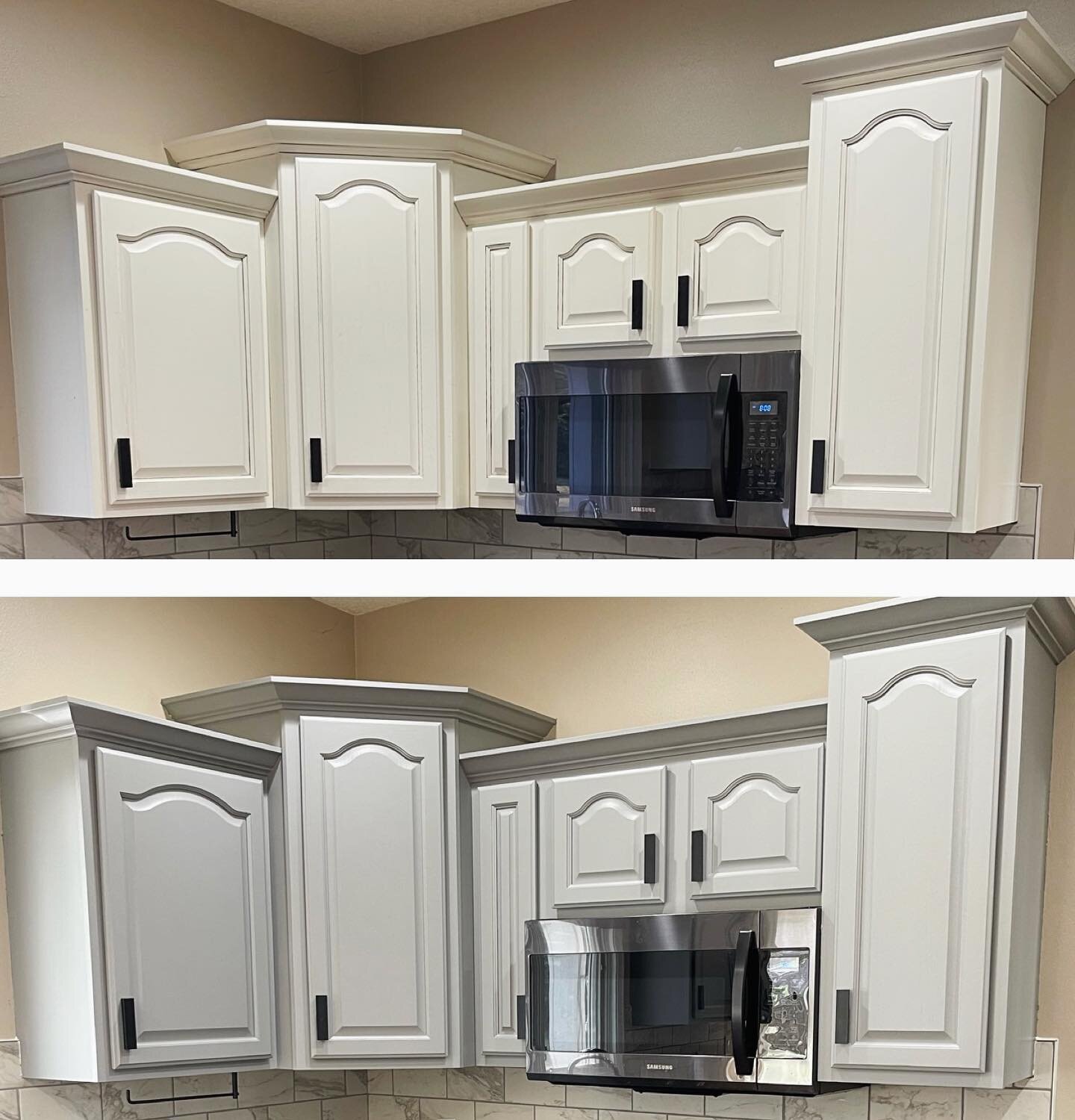 Don't toss out that old cabinet just yet! Let us work our painting magic and give it a new look. #cabinetmakeoverideas #paintingtips #homediyprojects
