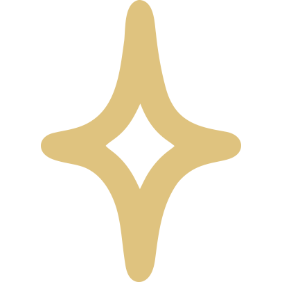 A golden decorative star-shaped ornament with a diamond-shaped cutout in the center.