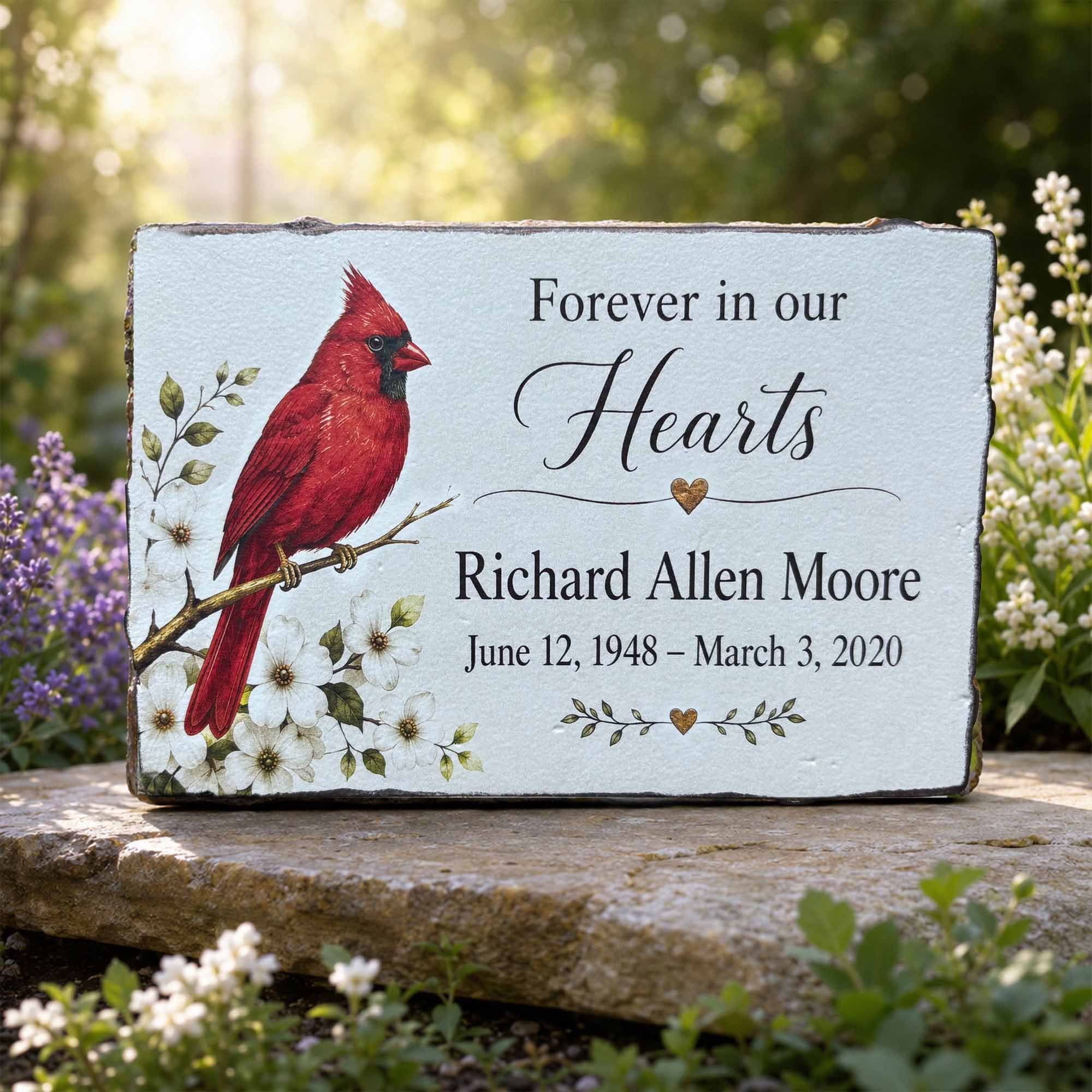Forever in our Hearts, Memorial Garden Stone Sympathy Gift for Loss