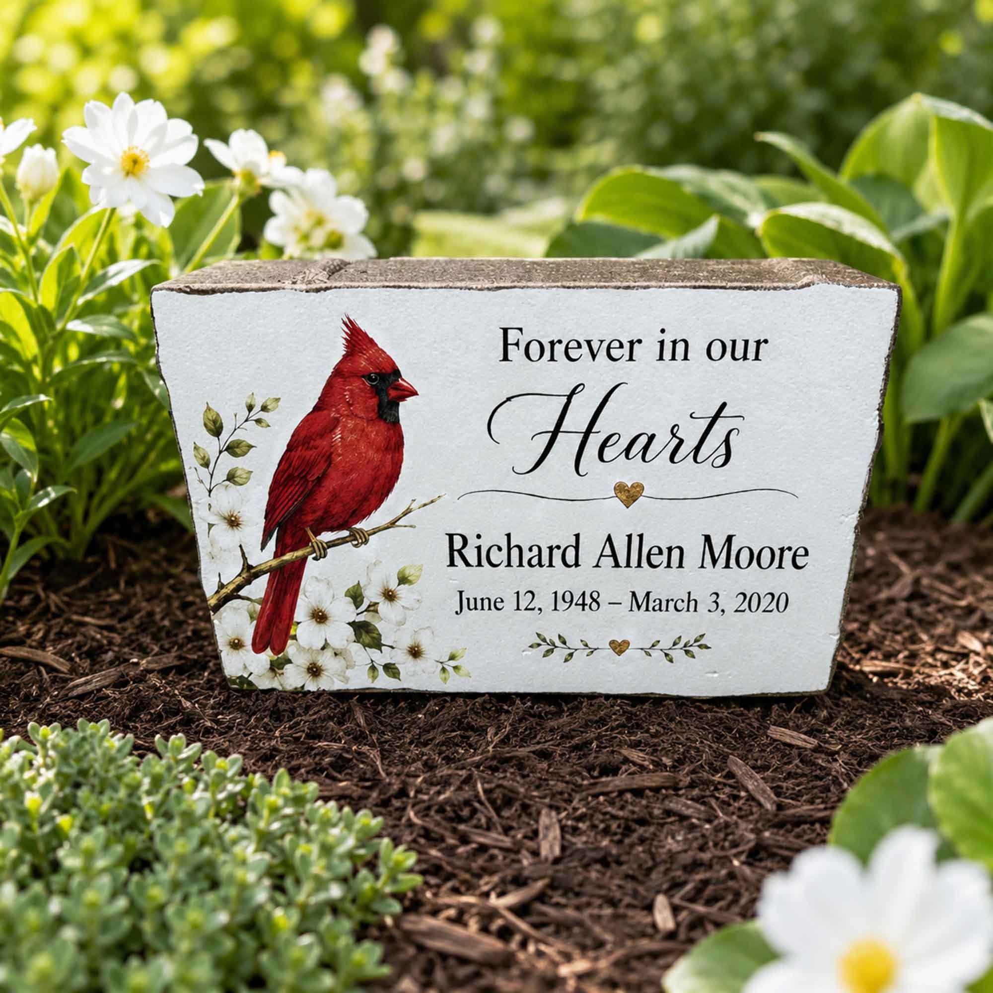 Forever in our Hearts, Memorial Garden Stone Sympathy Gift for Loss