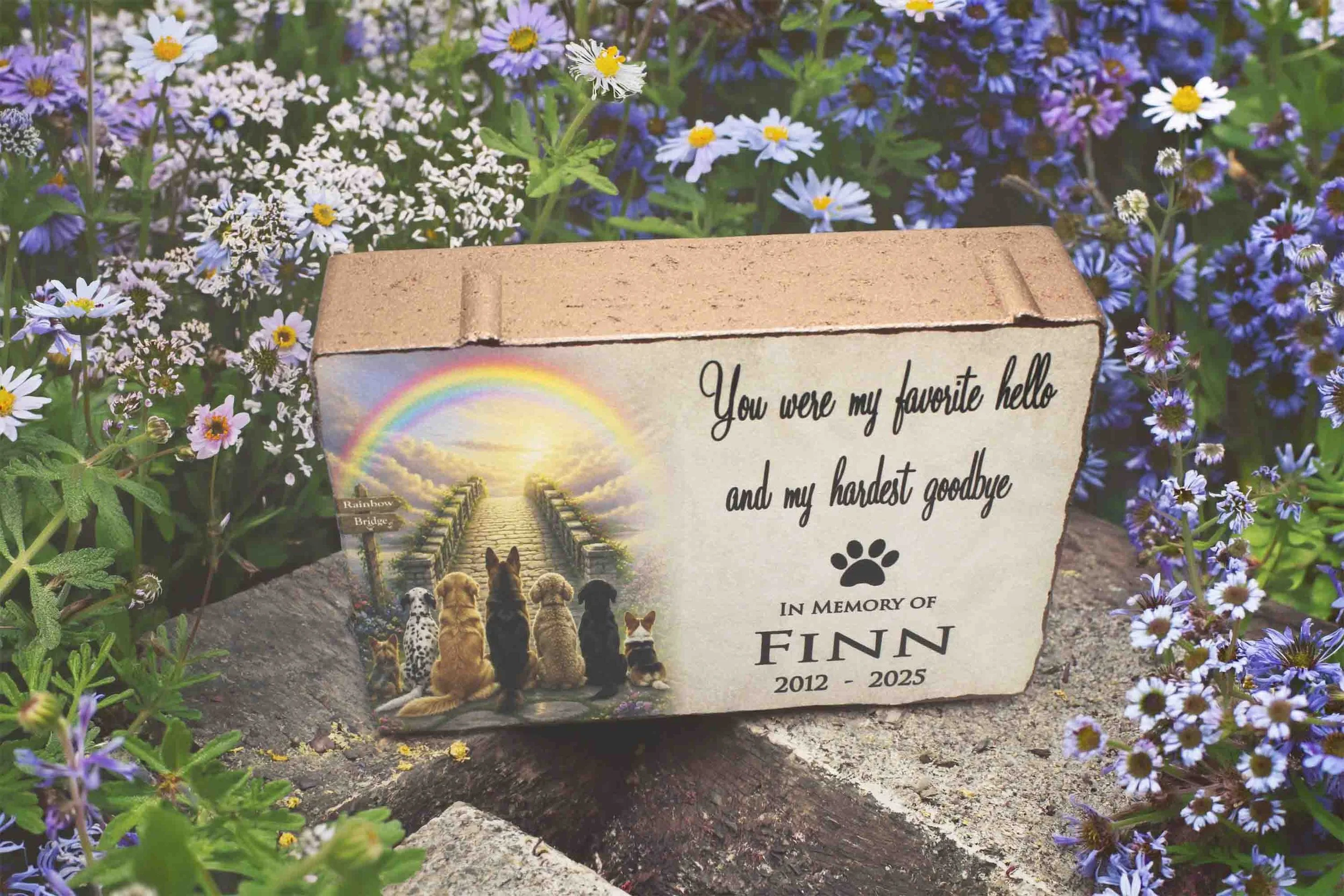Rainbow Bridge Pet Memorial Garden Stone