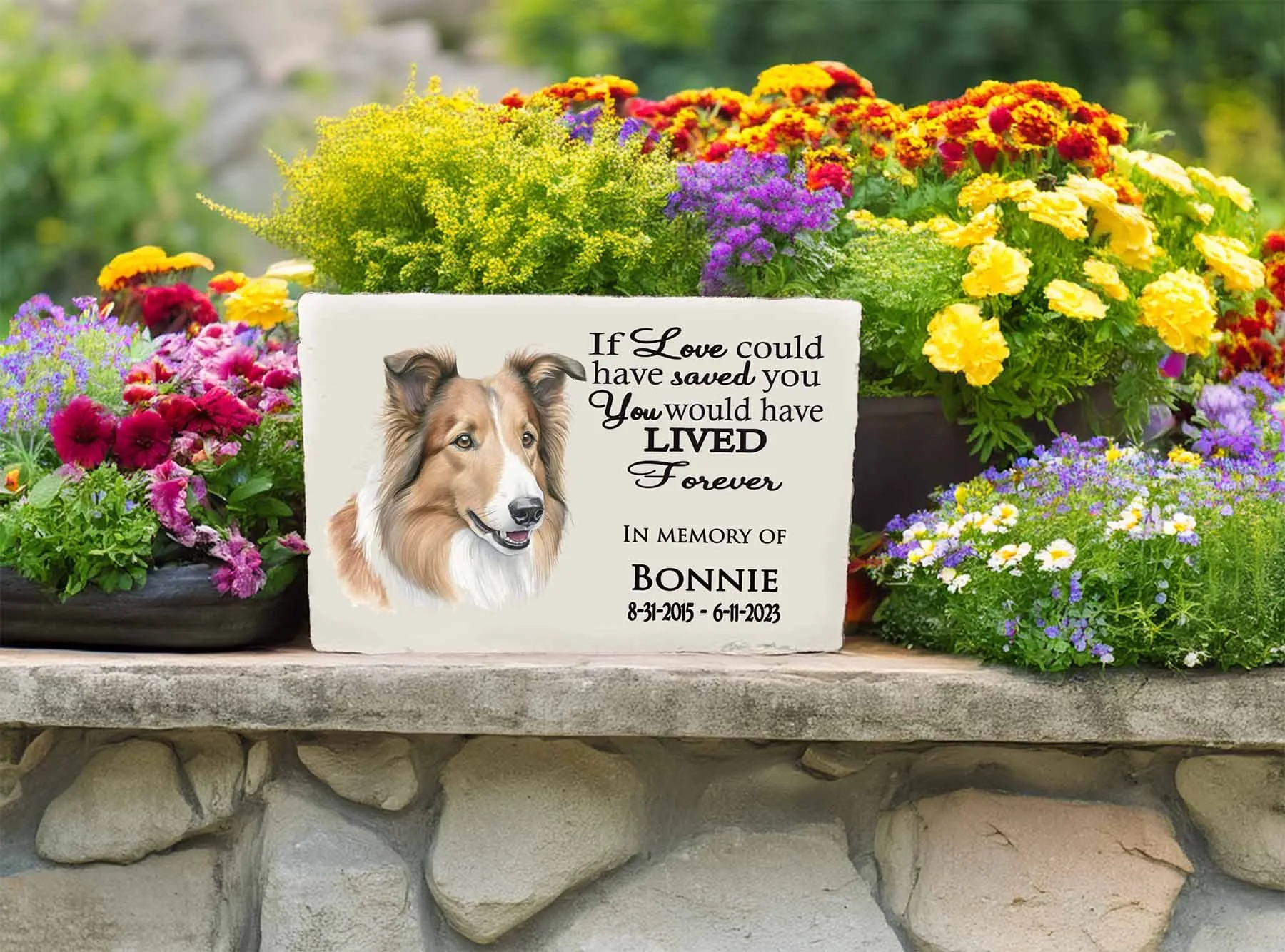 Canine memorial gift stone