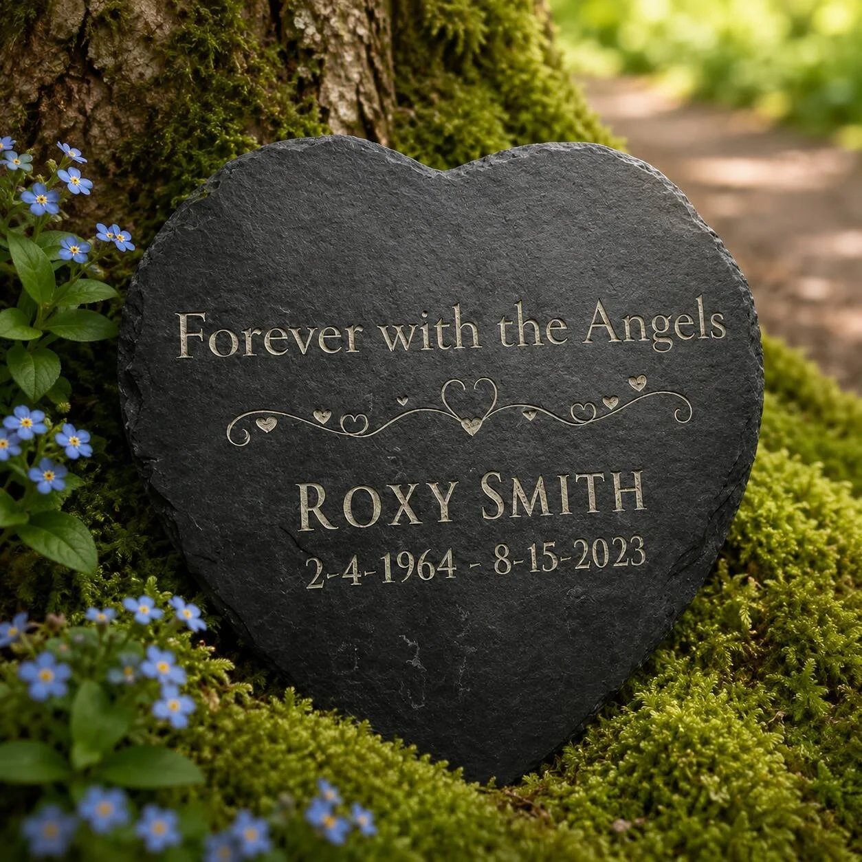 Garden Stone Heart Shaped slate