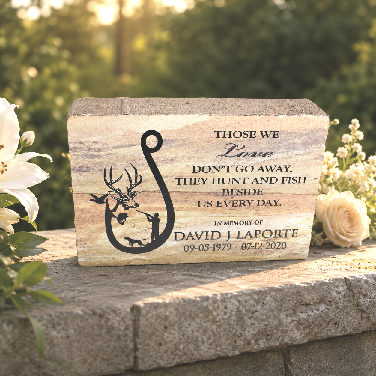Hunters personalized memorial stone 9x6