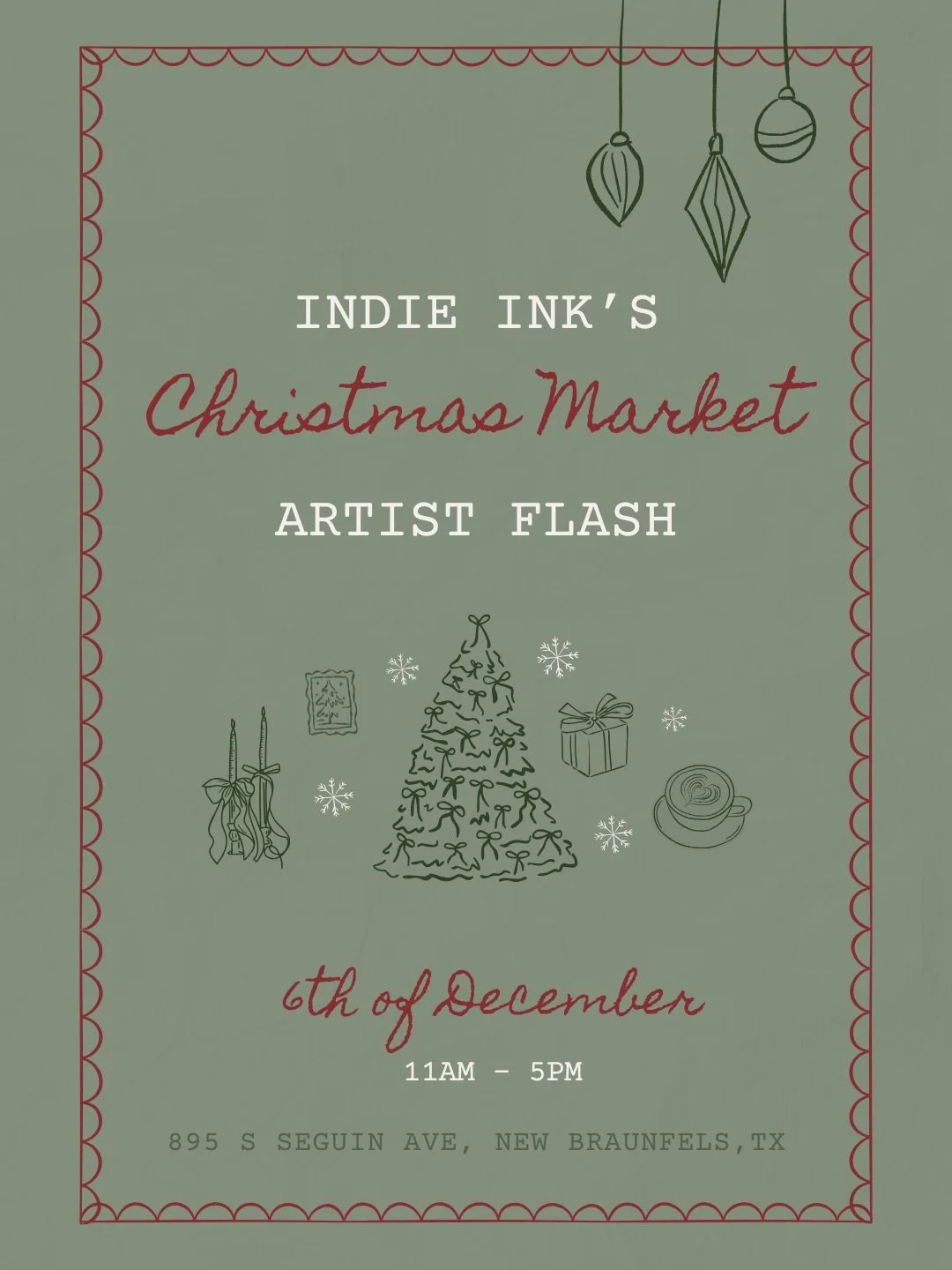 🎄TOMORROW IS THE DAY 🎄

Sign ups start at 10:50!! 
@themissinginktattoos will be joining us later and will start his sign-ups at 1:45pm. 

- Must be 18+ to get a tattoo
- card &amp; tap to pay only 
- black ink only
- first come, first serve 

See 