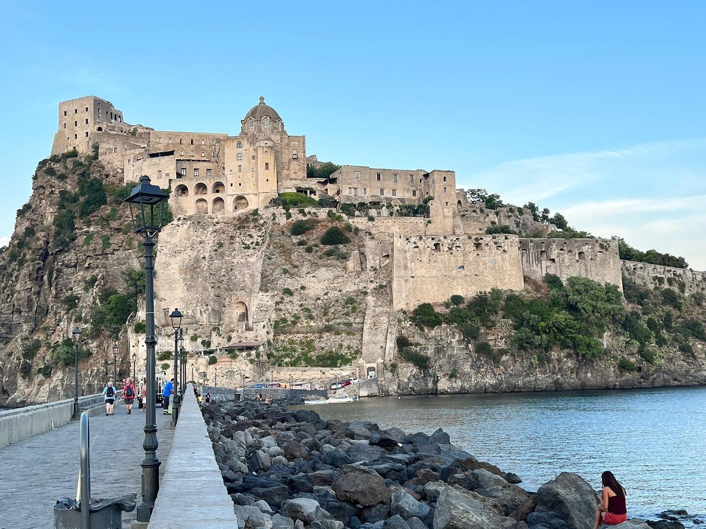 Two days in Ischia (ish-key-ah). Super chill day. Amazing food and this castle which was built in 474BC. Castello Aragonese d'Ischia. Do you believe that? It is 2500 years old.  This island is gritty and a bit raw, not the polish of Sorrento but auth