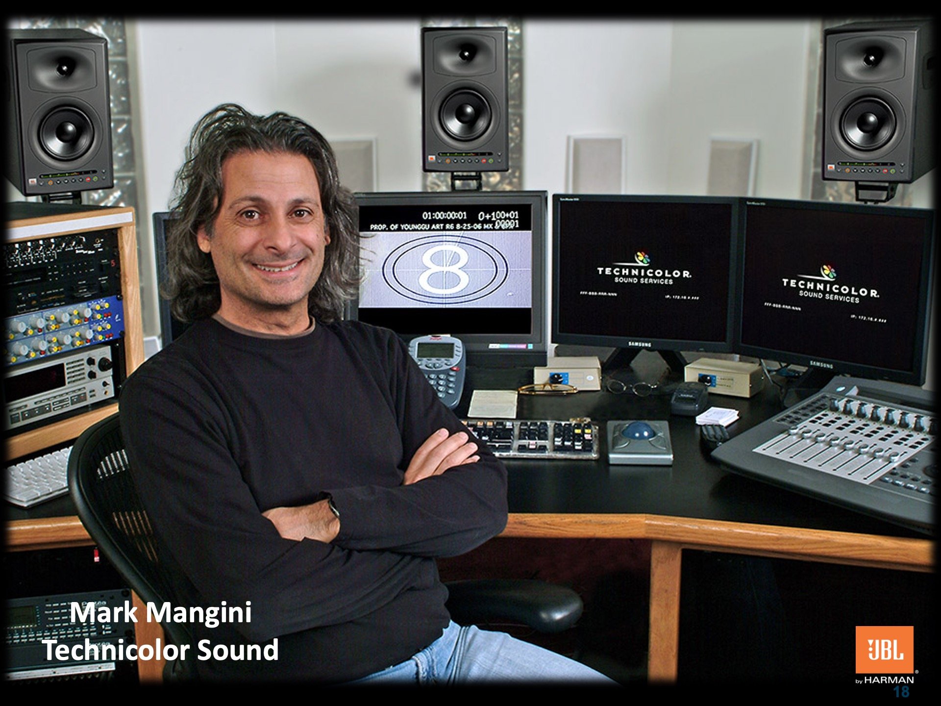 Mark Mangini at Technicolor Sound adopts JBL LSR4300 for post production audio.