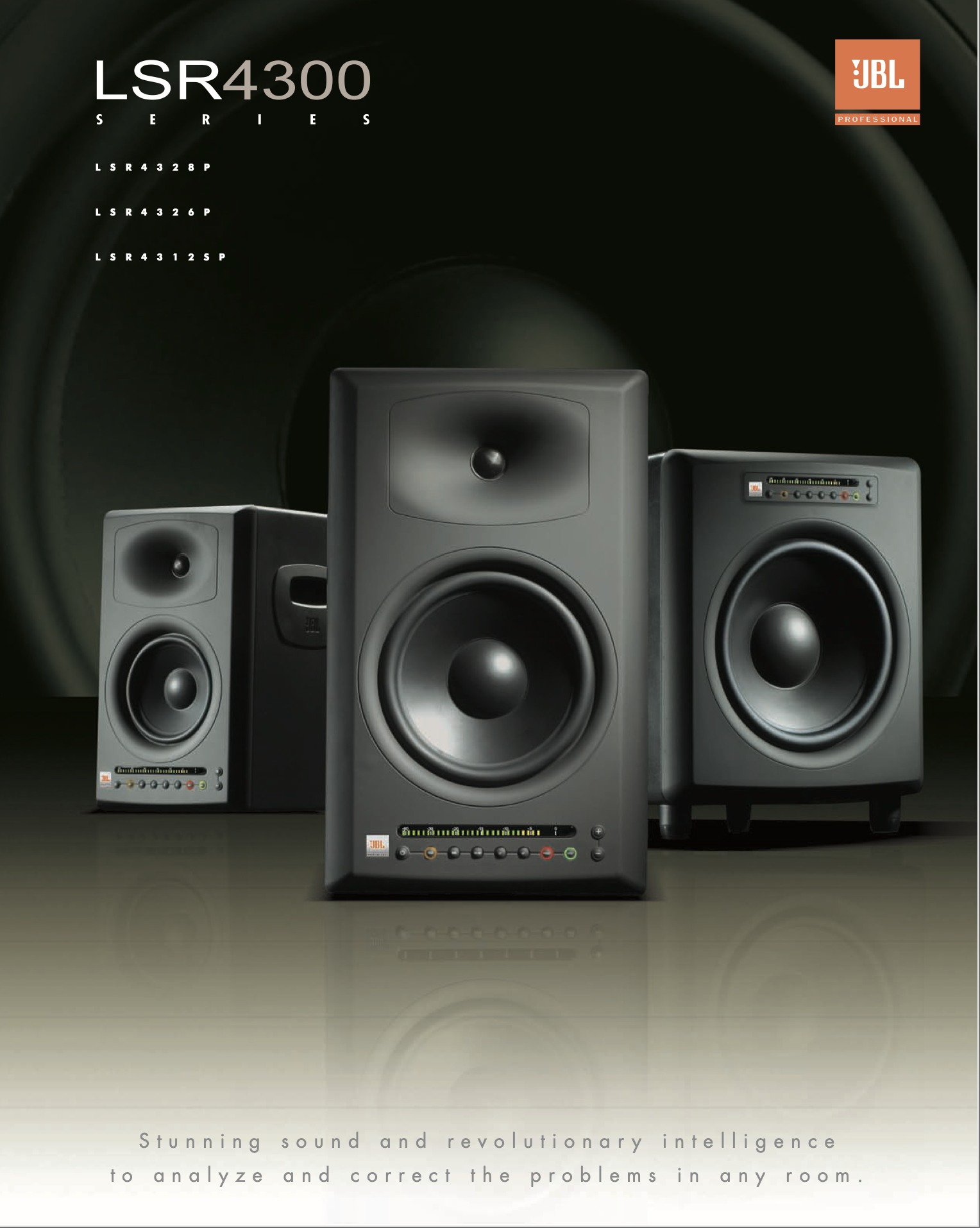 JBL LSR4300 - First patented studio monitor that measures and automatically compensates for LF room modes.
