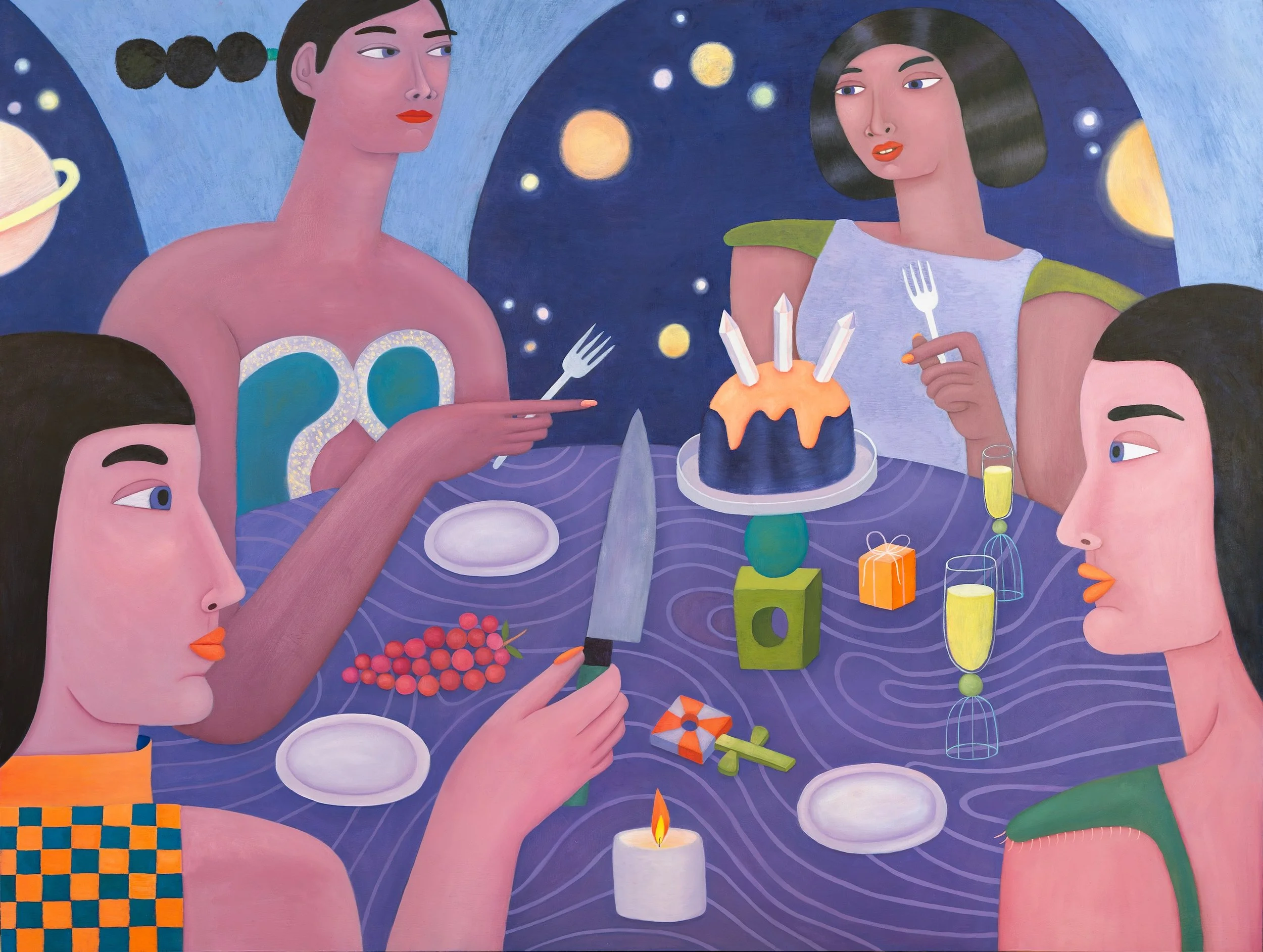 The Dinner Party
 
48x36 in | oil on wood panel | 2026