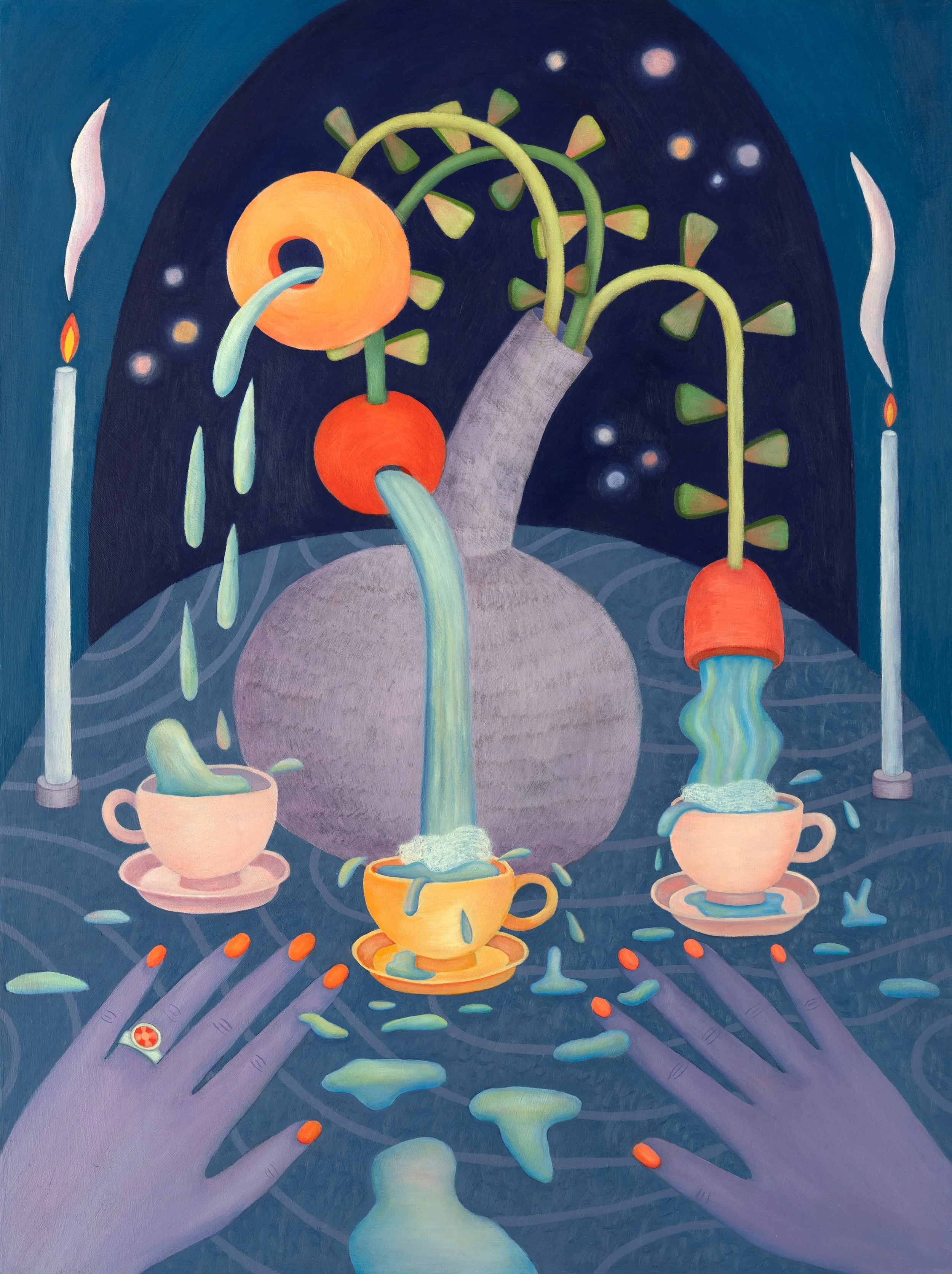 Flower Fountain
 
18x24 in | oil on wood panel | 2025