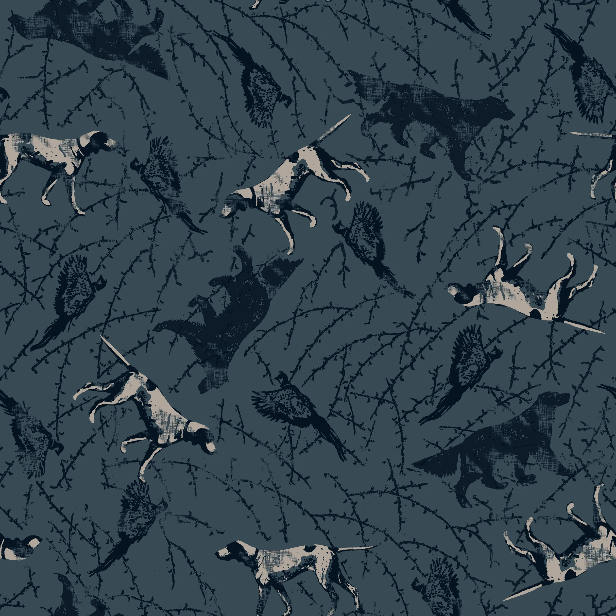 Hunting dog and pheasant houndtooth texture-NAVY BLUE.jpg